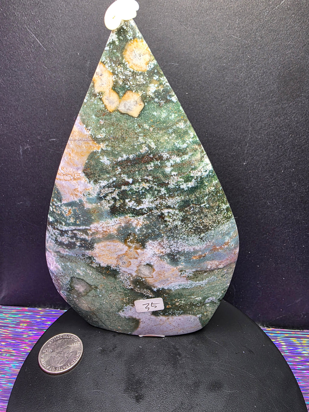 Moss Agate and Ocean Jasper Teardrop A
