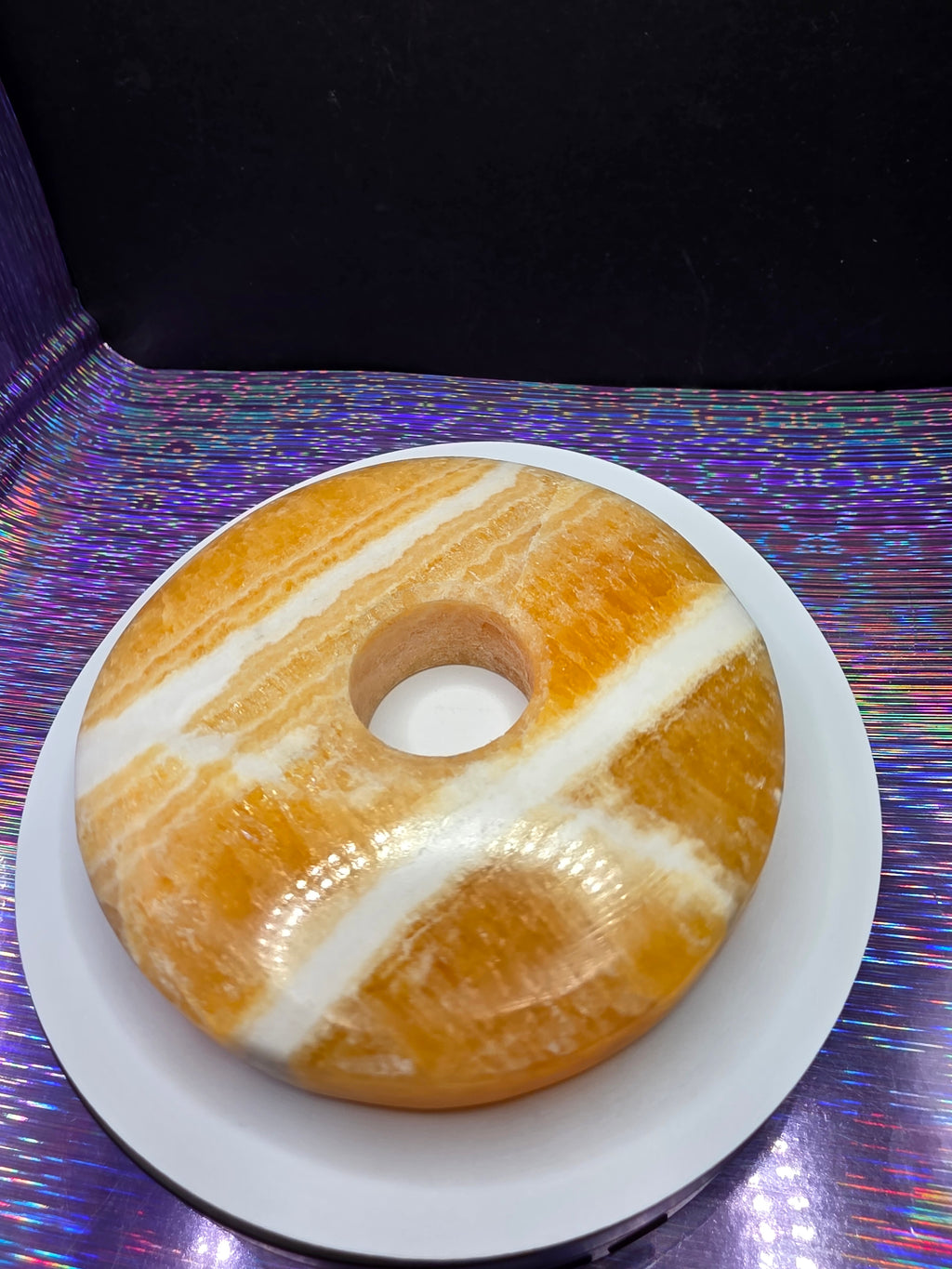 Orange Calcite Donut A