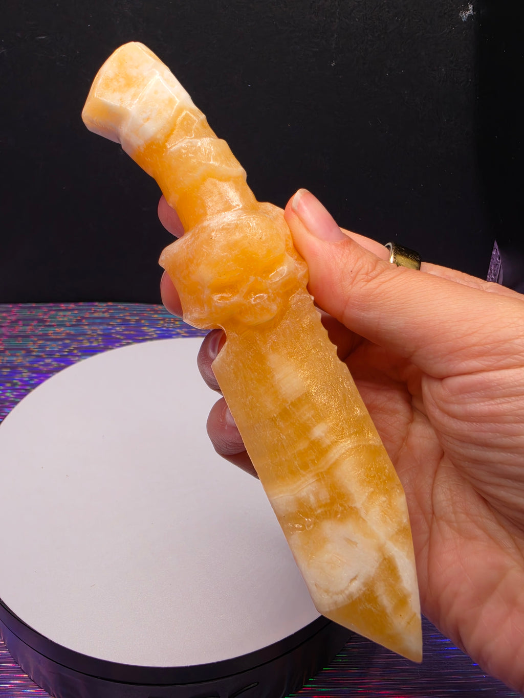 Honey Calcite Knife