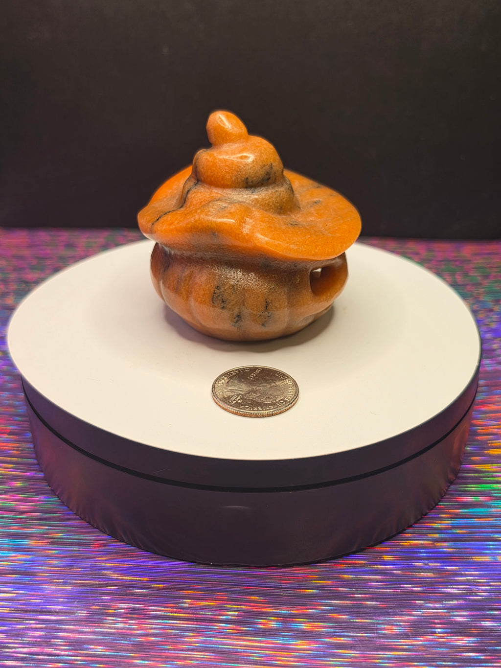 Orange Calcite Jack O Lantern B