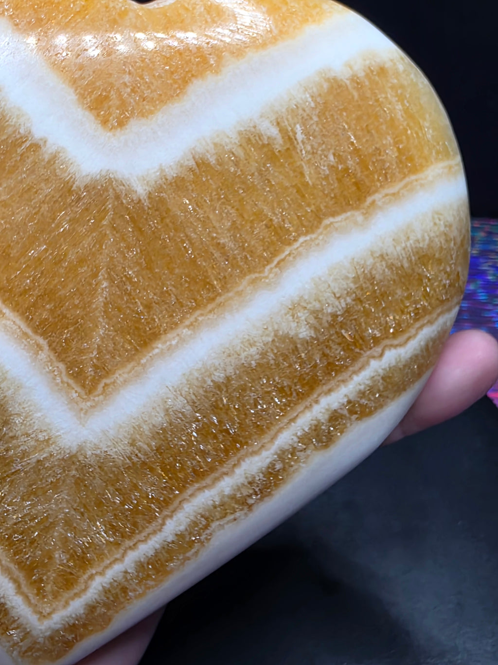 Orange Calcite Heart A