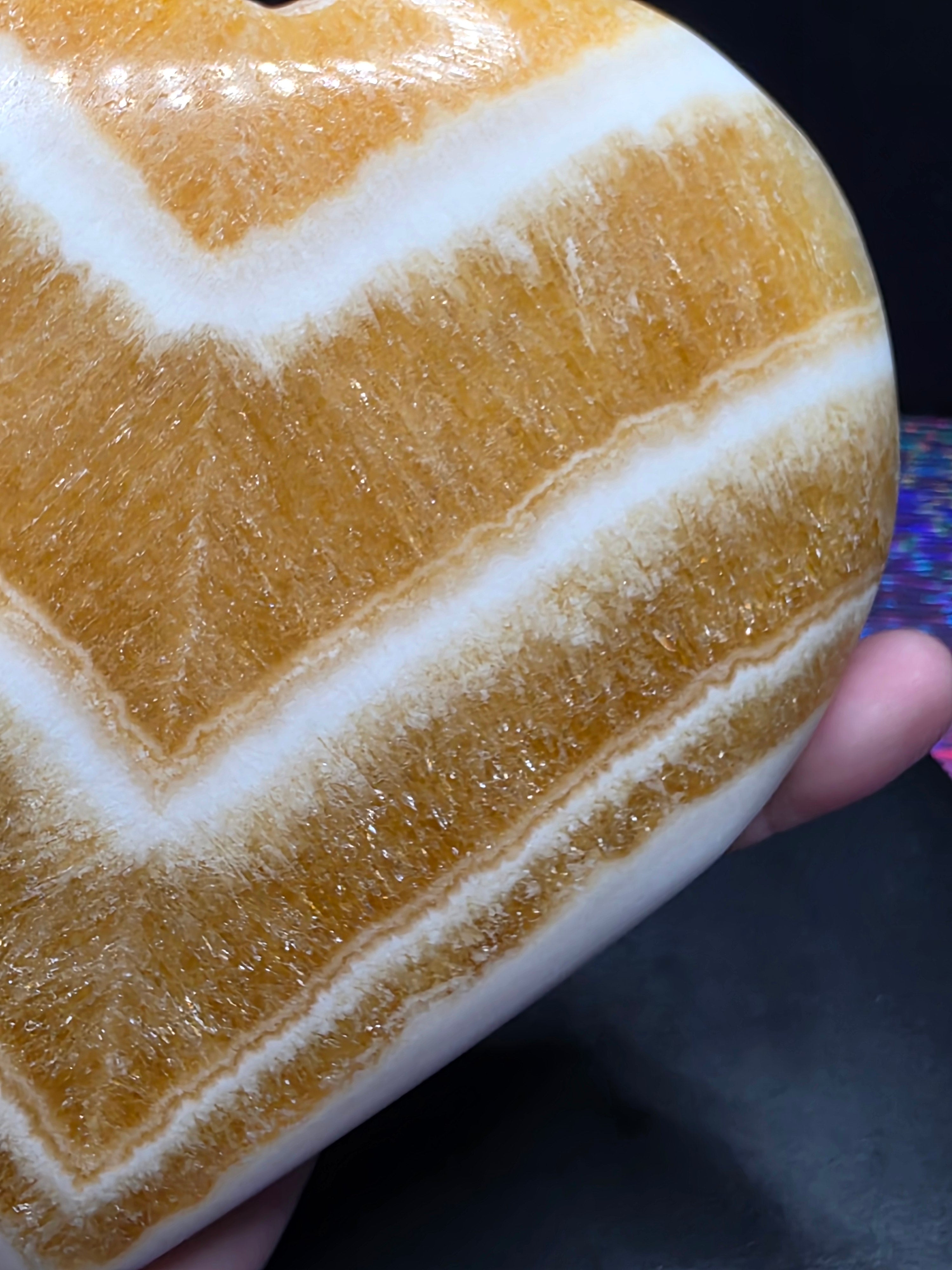 Orange Calcite Heart A