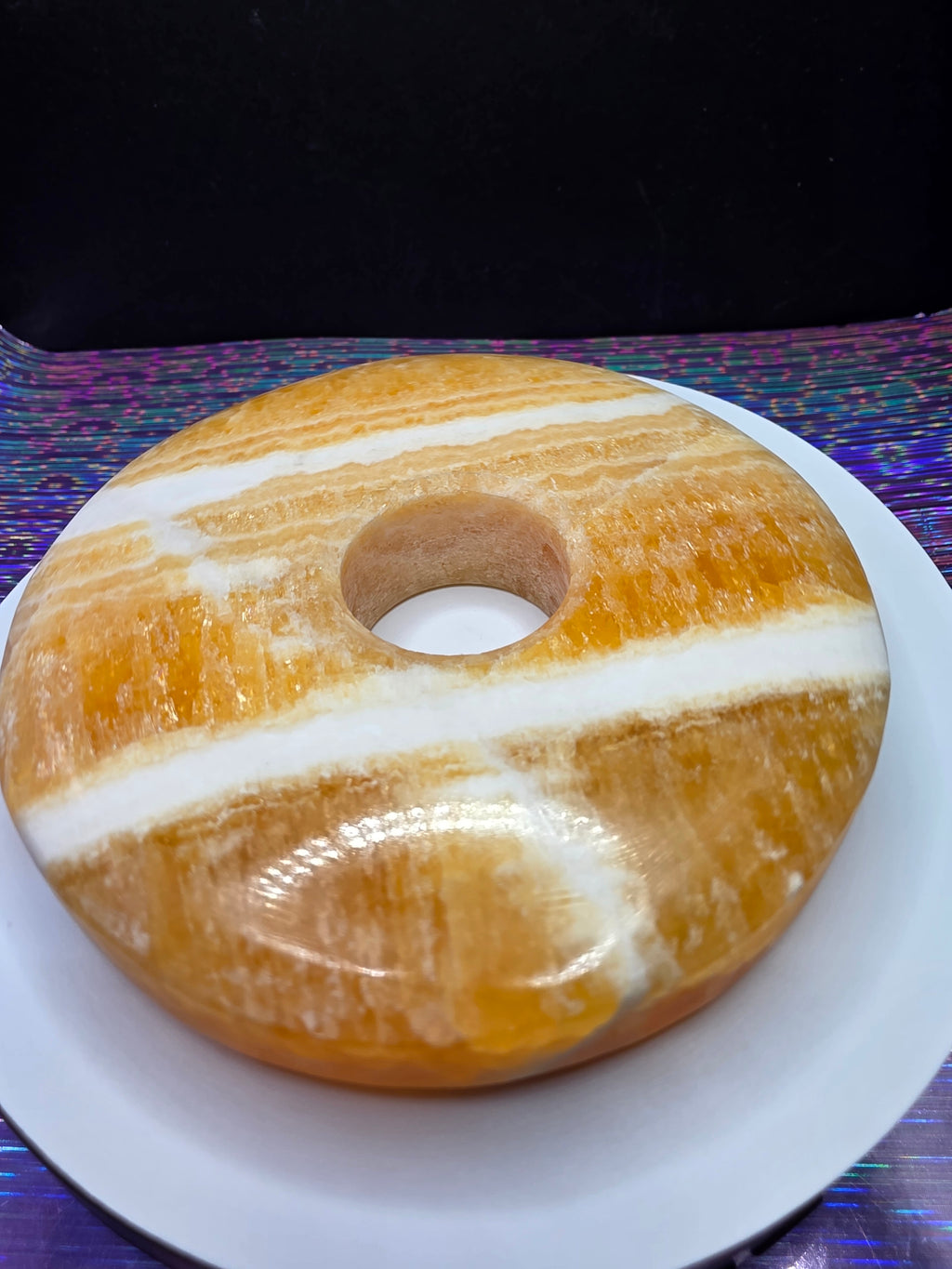 Orange Calcite Donut A