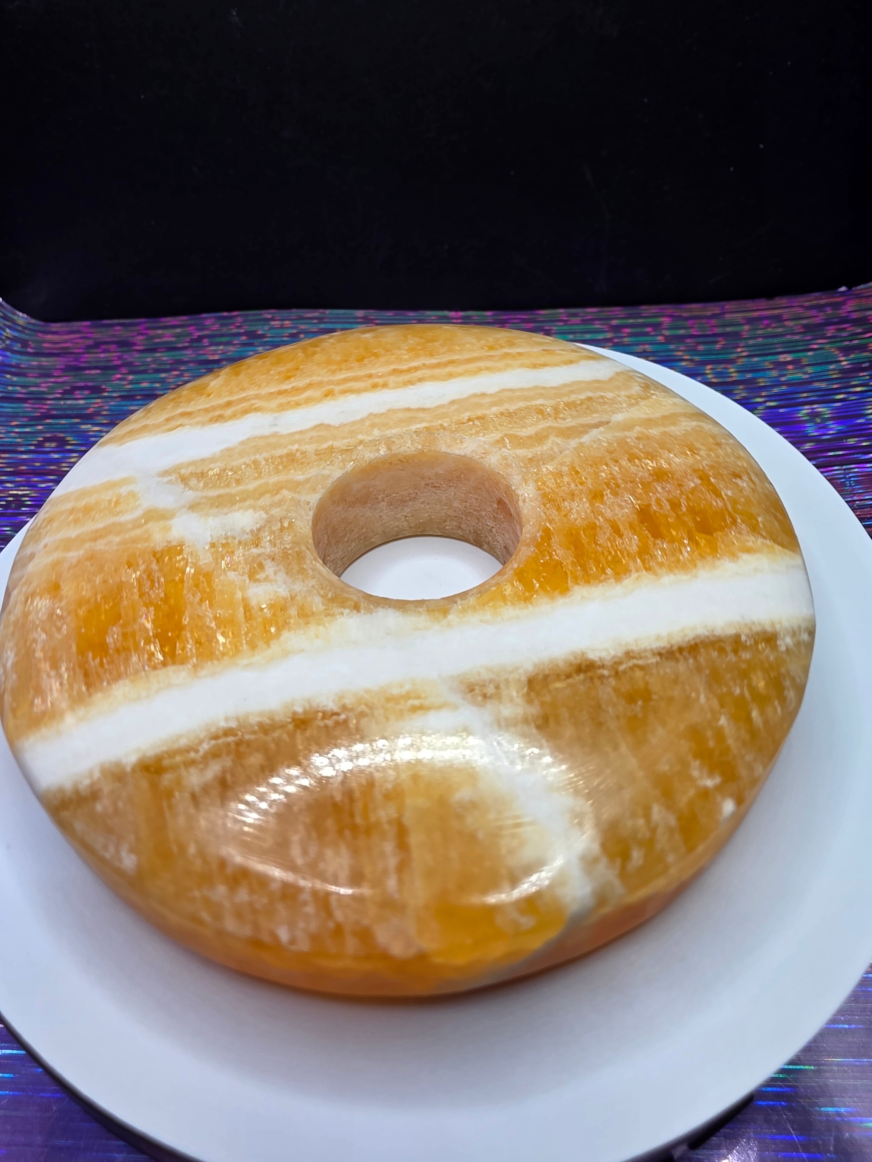 Orange Calcite Donut A