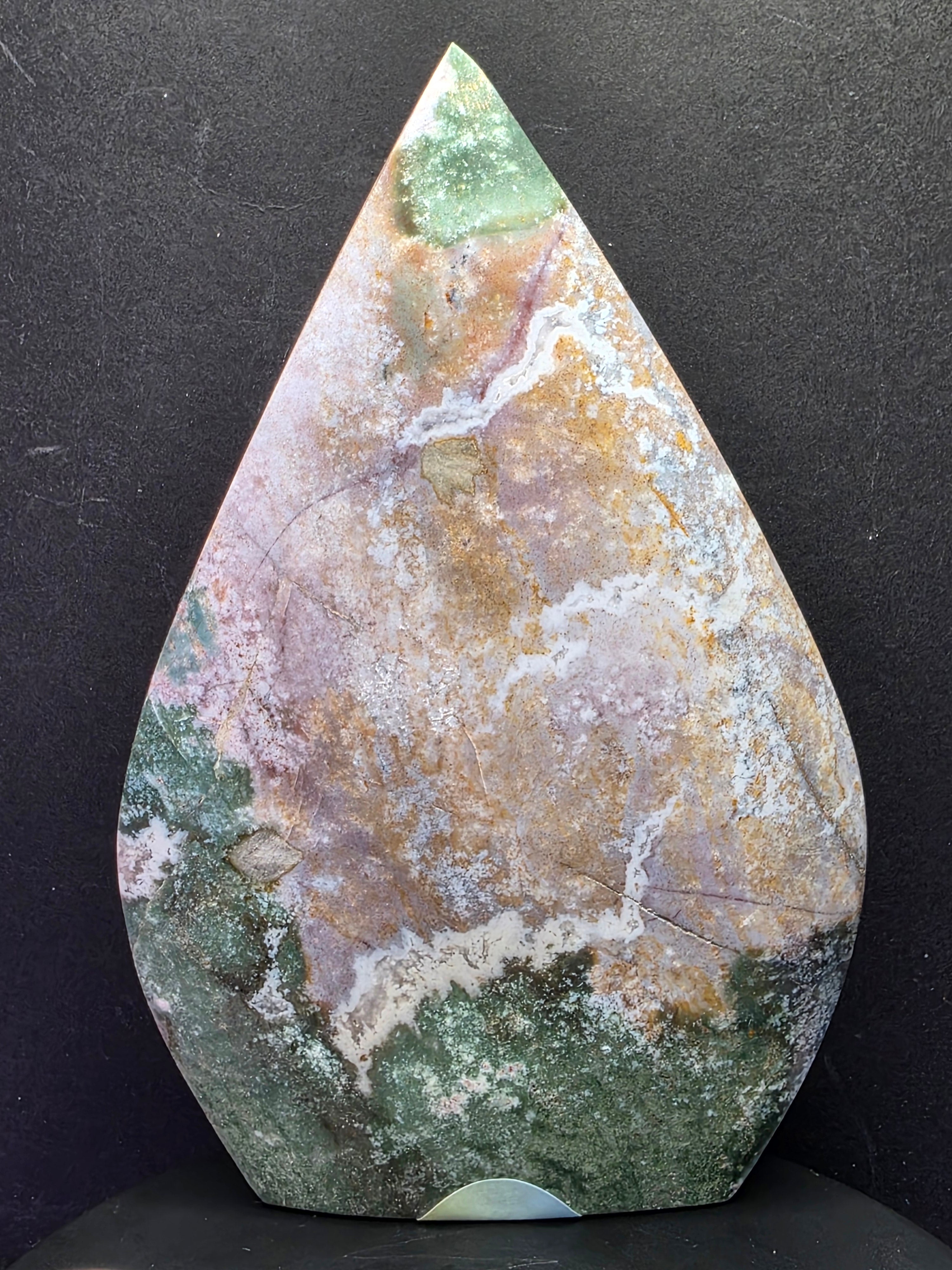 Moss Agate and Ocean Jasper Teardrop B