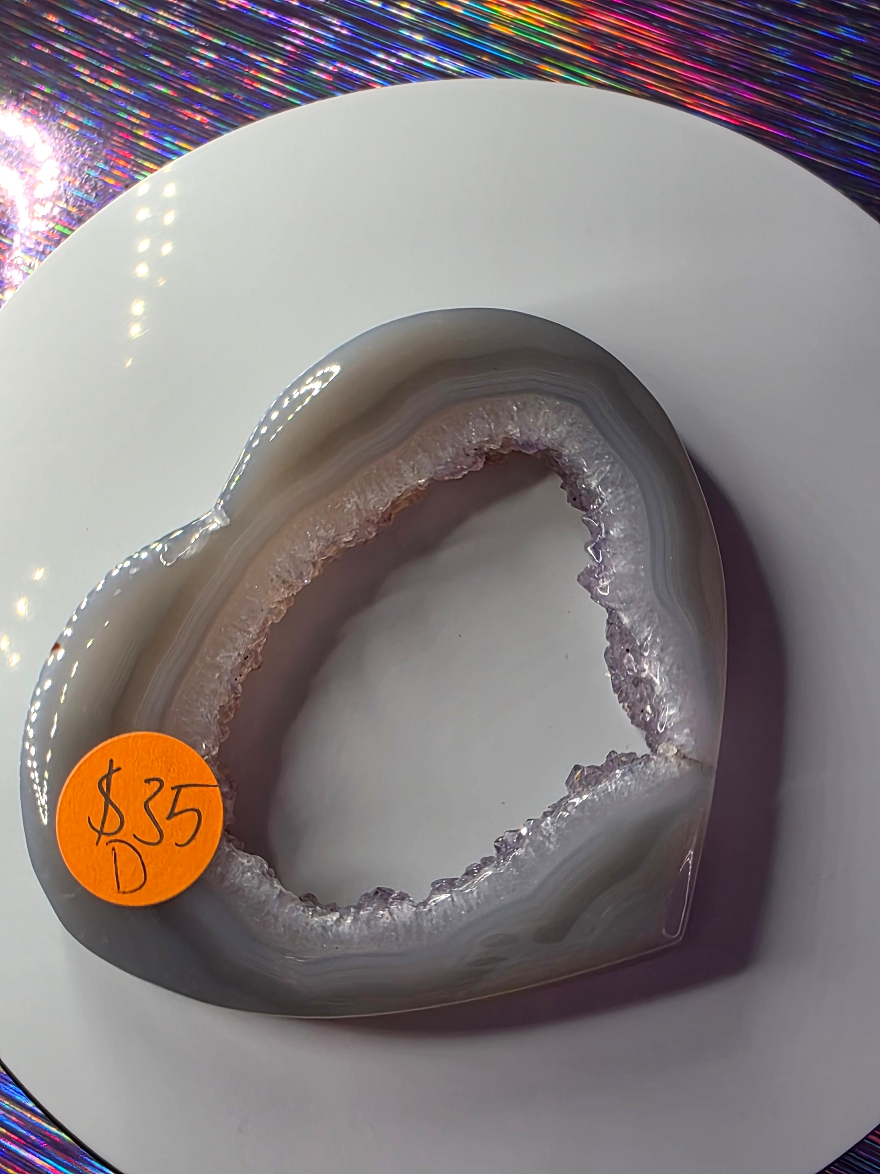 Druzy Agate Heart D
