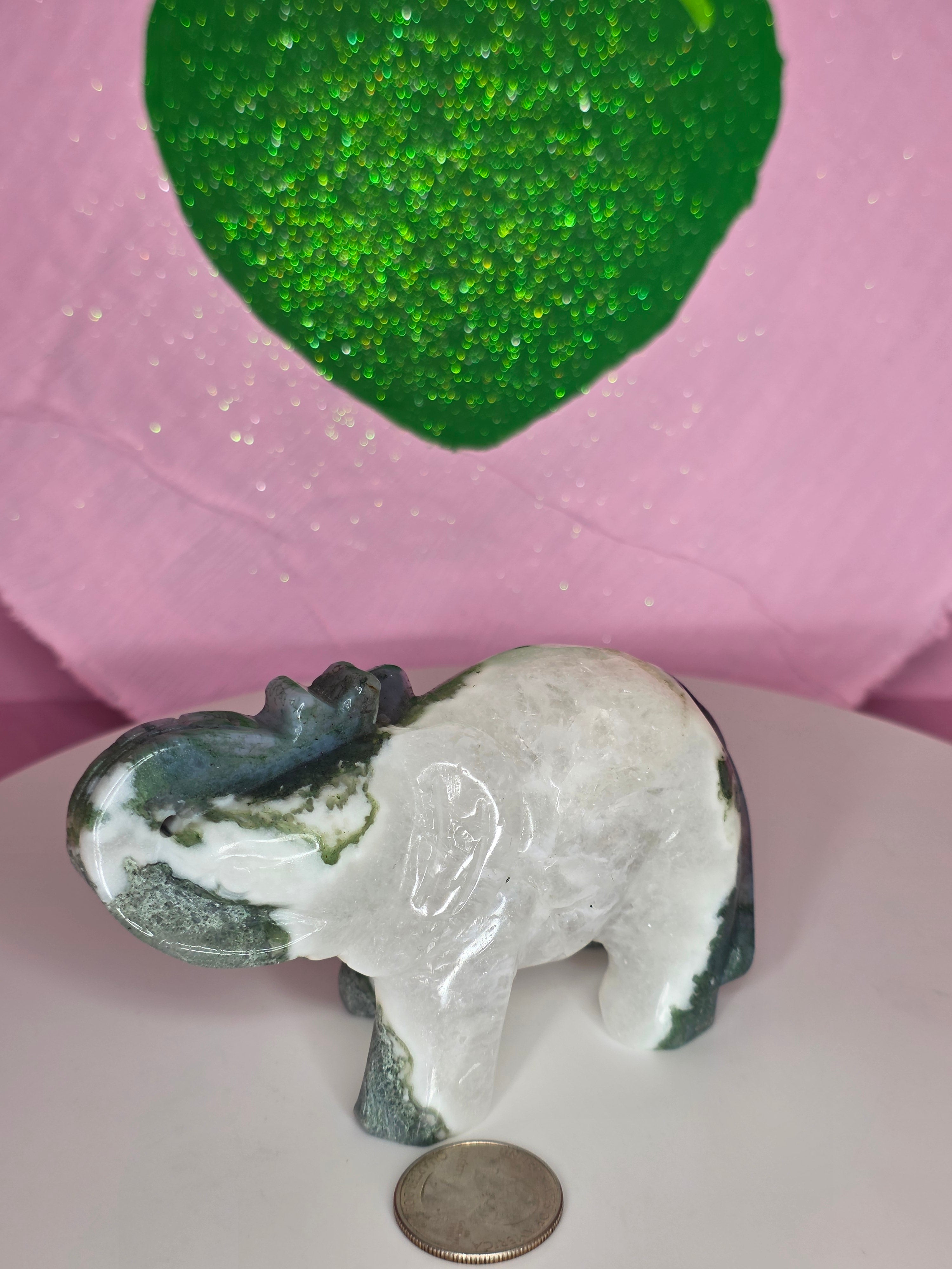 Moss Agate Elephant A