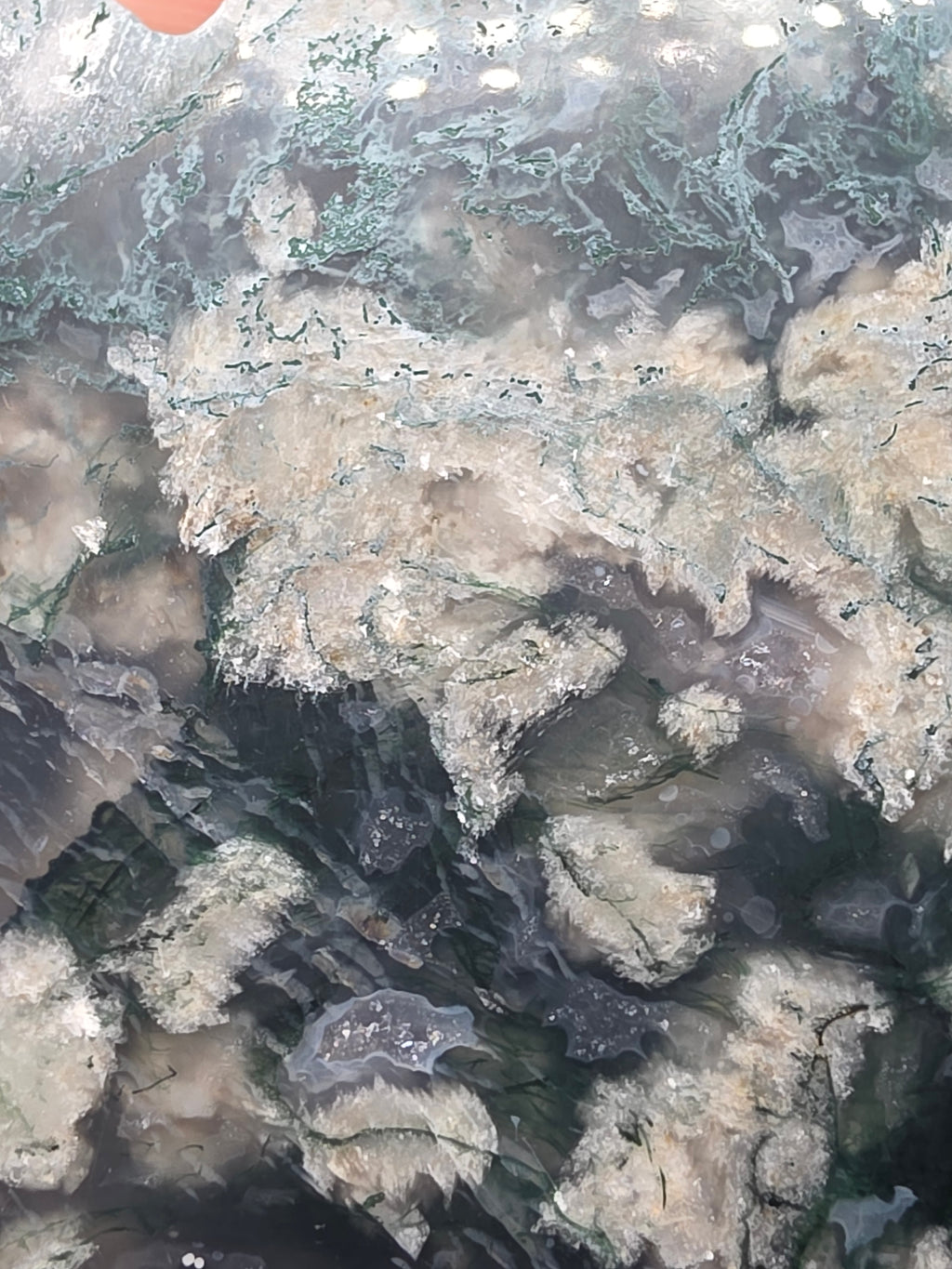 Snowflake Moss Agate Heart B