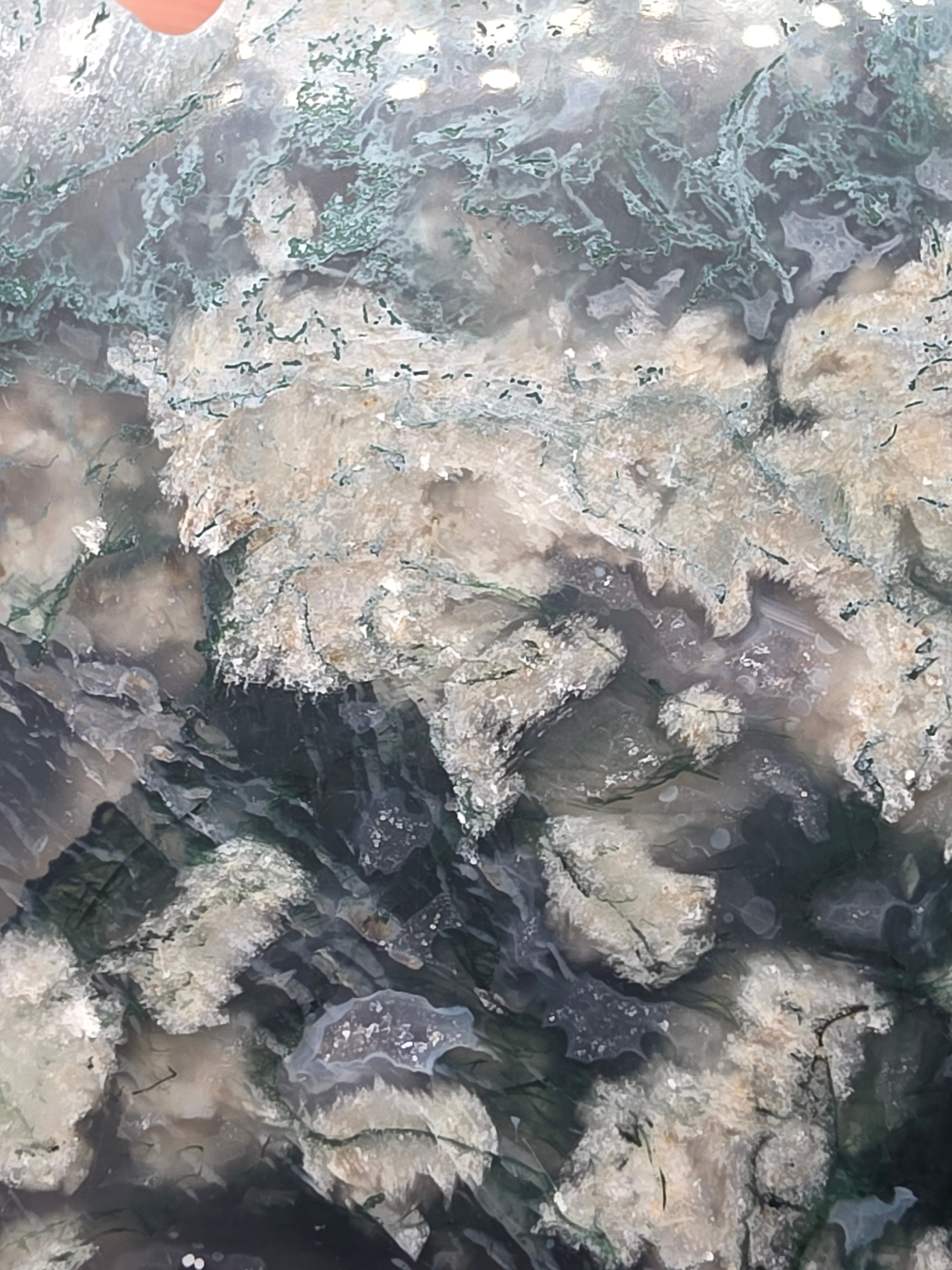 Snowflake Moss Agate Heart B