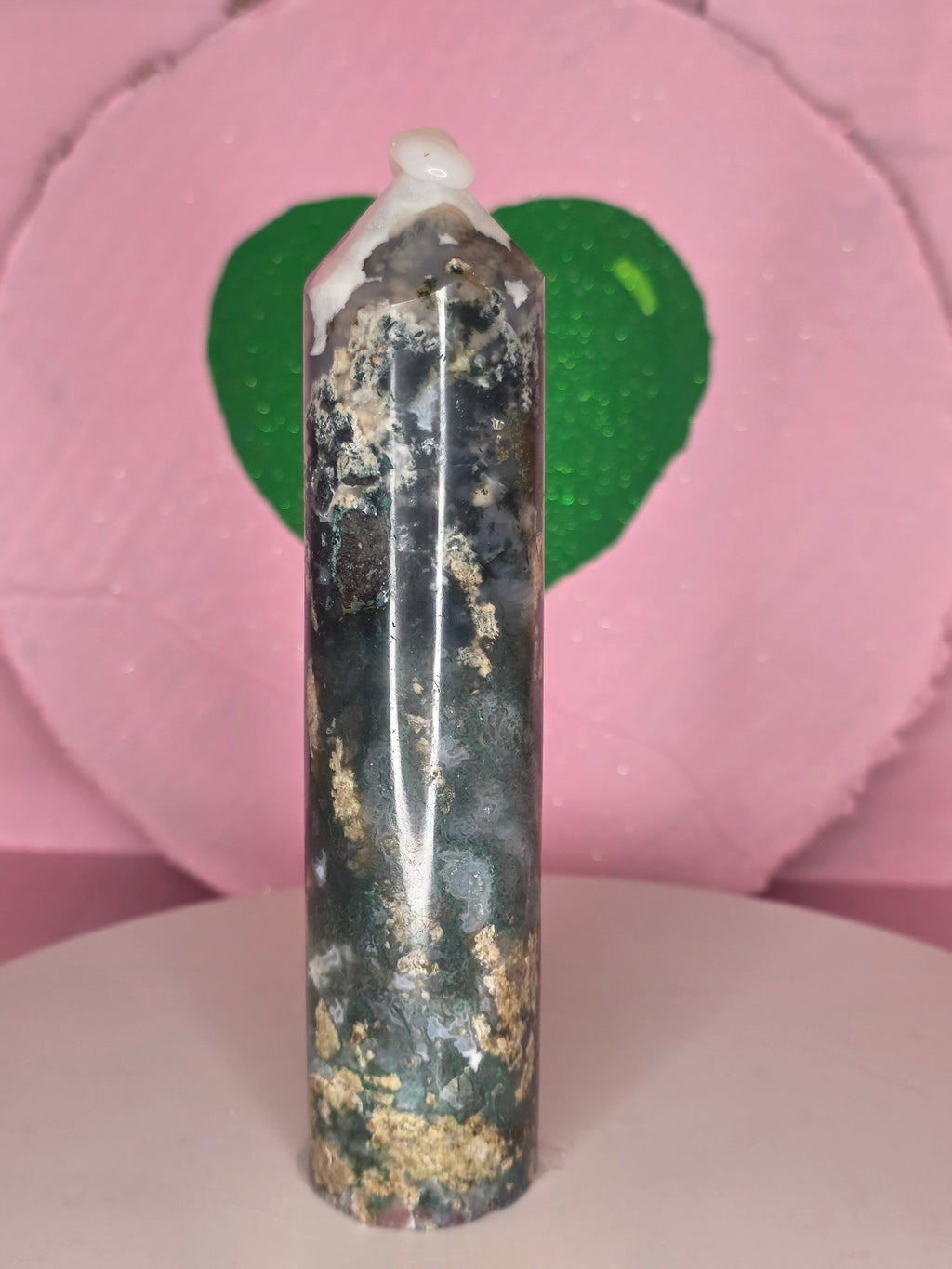 Snowflake Moss Agate Pencil A