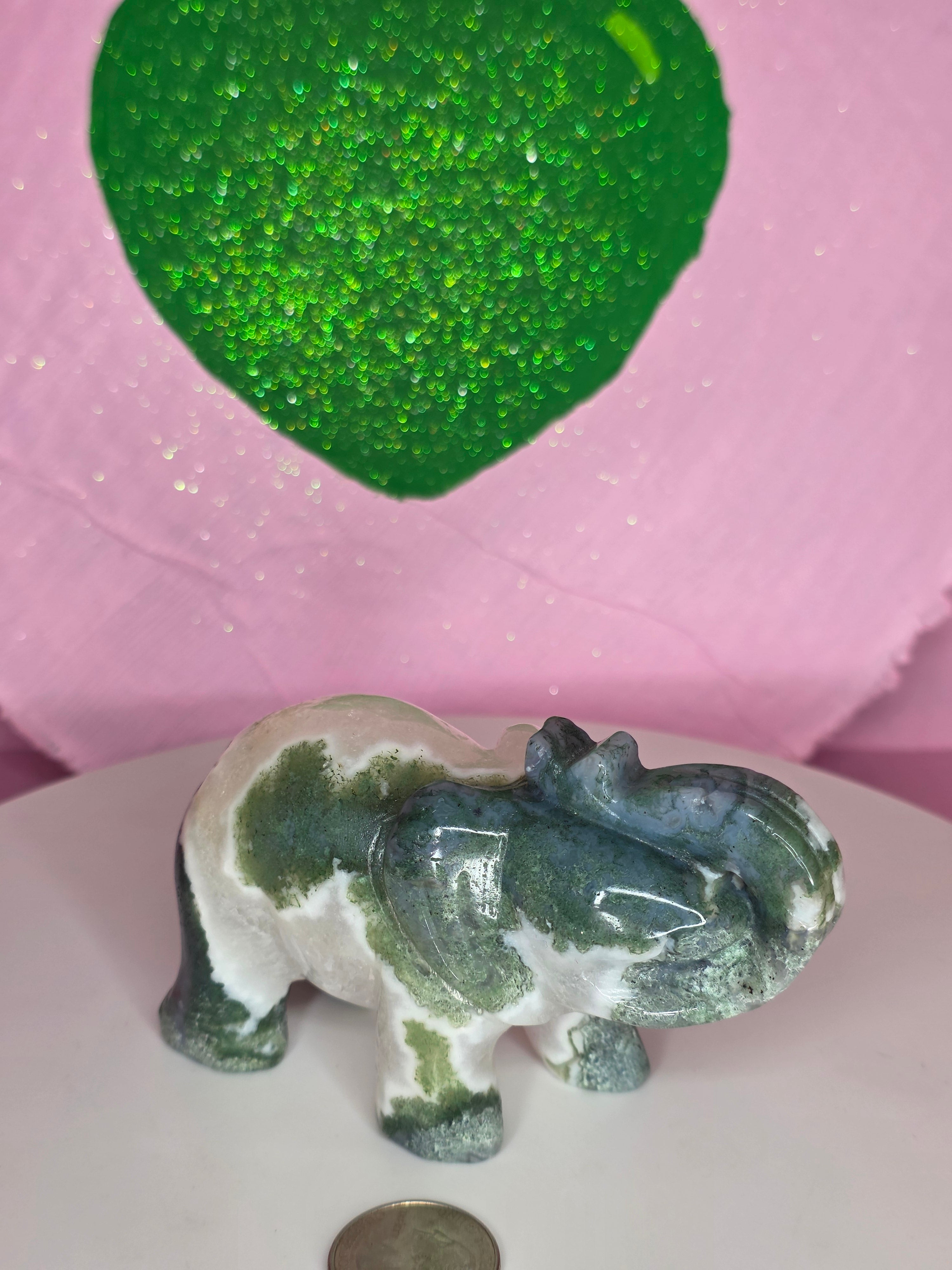 Moss Agate Elephant A