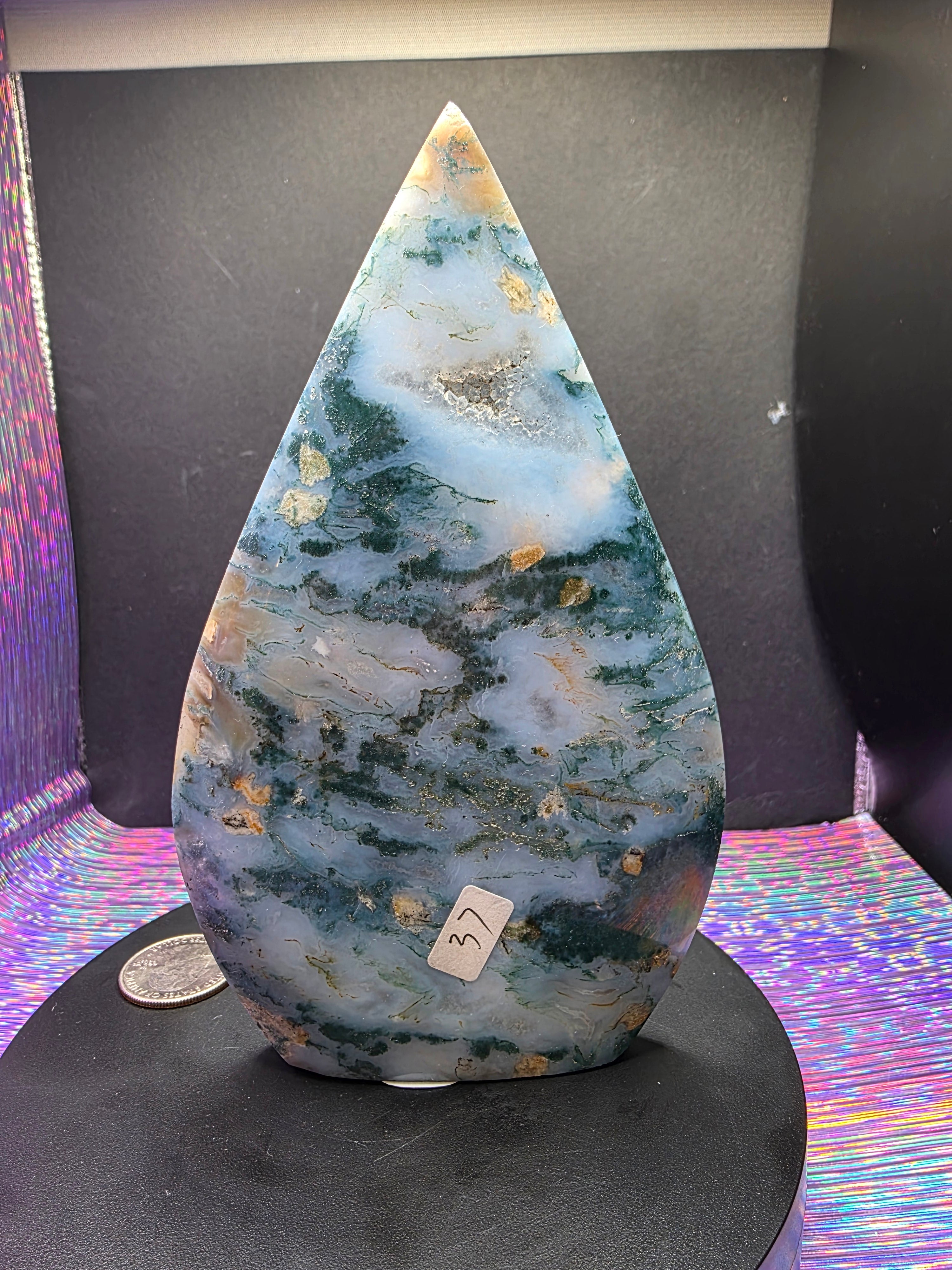 Blue Moss Agate Teardrop C