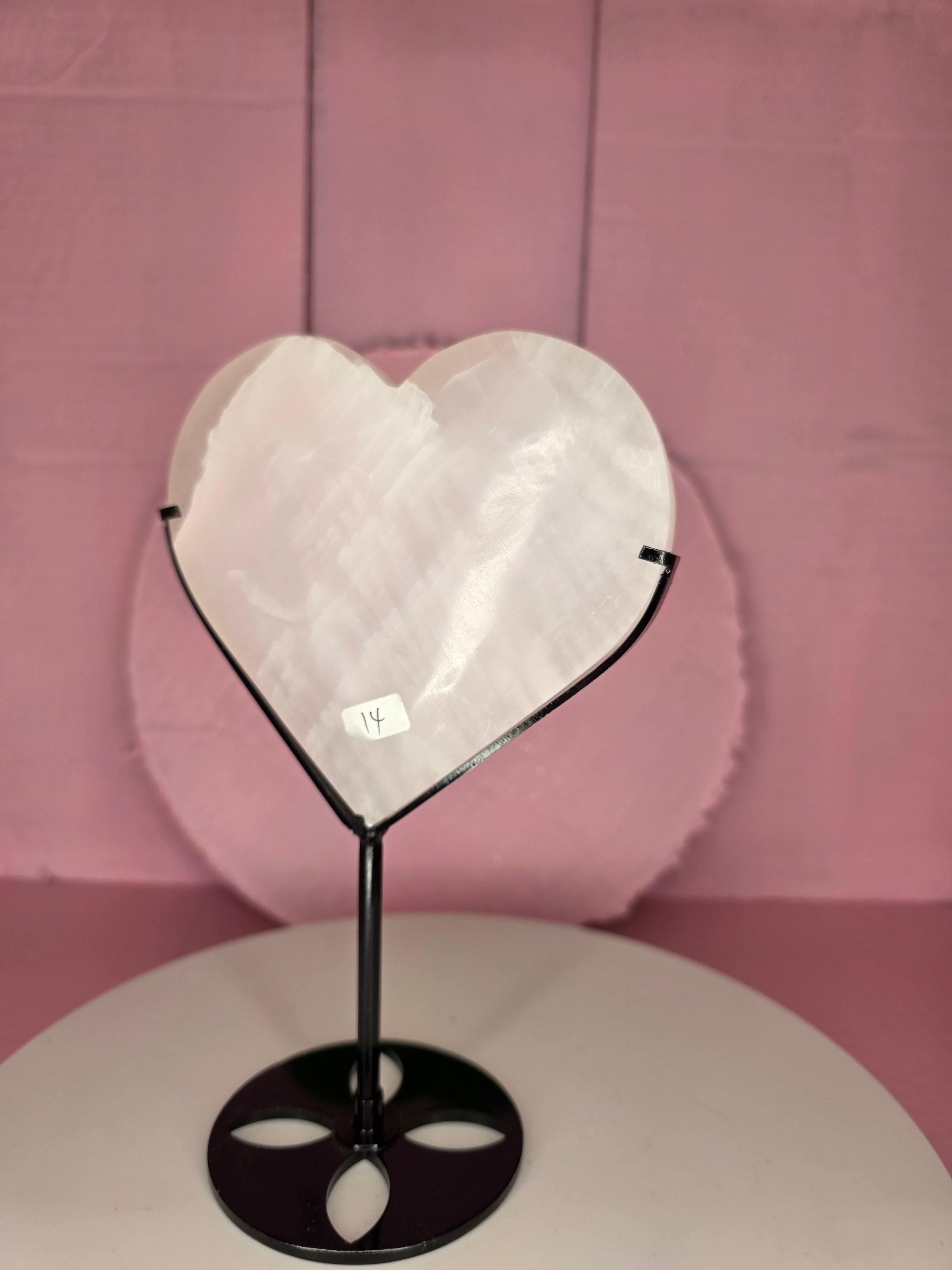 Mangano Calcite Heart on Stand