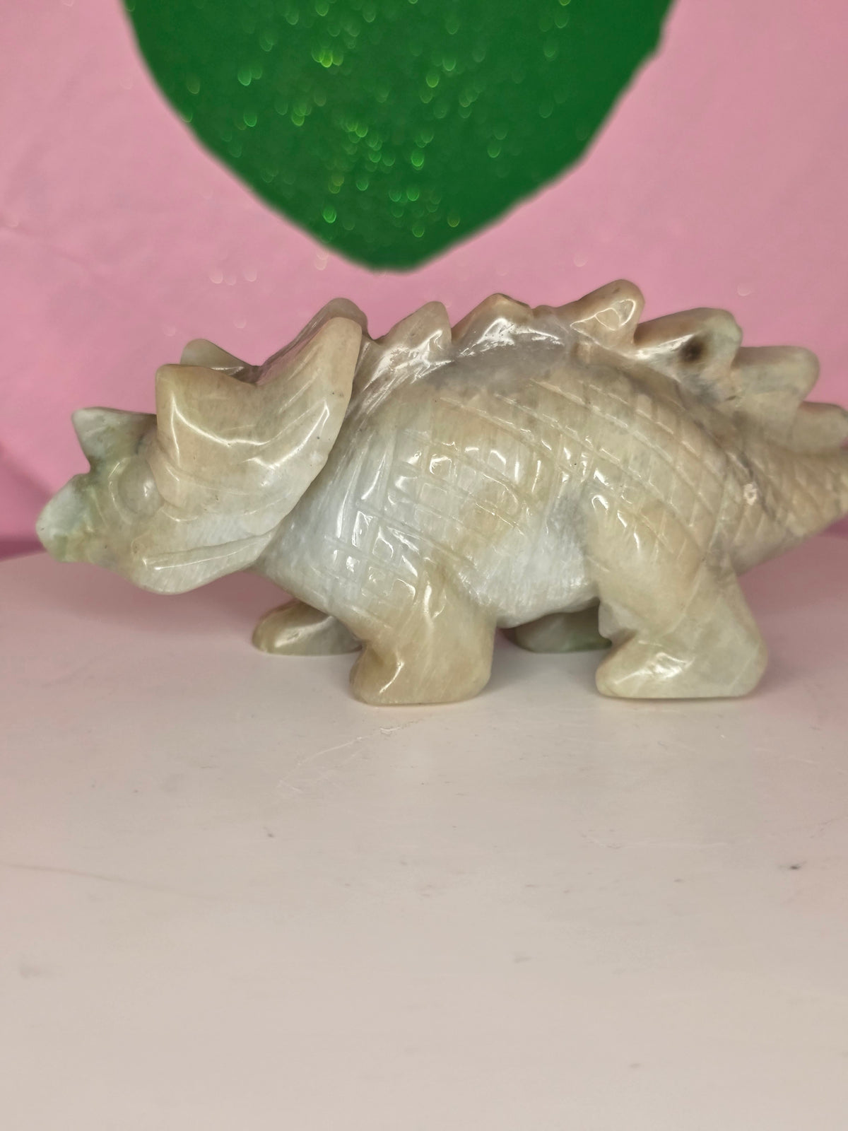 Garnierite Green Moonstone Triceratops