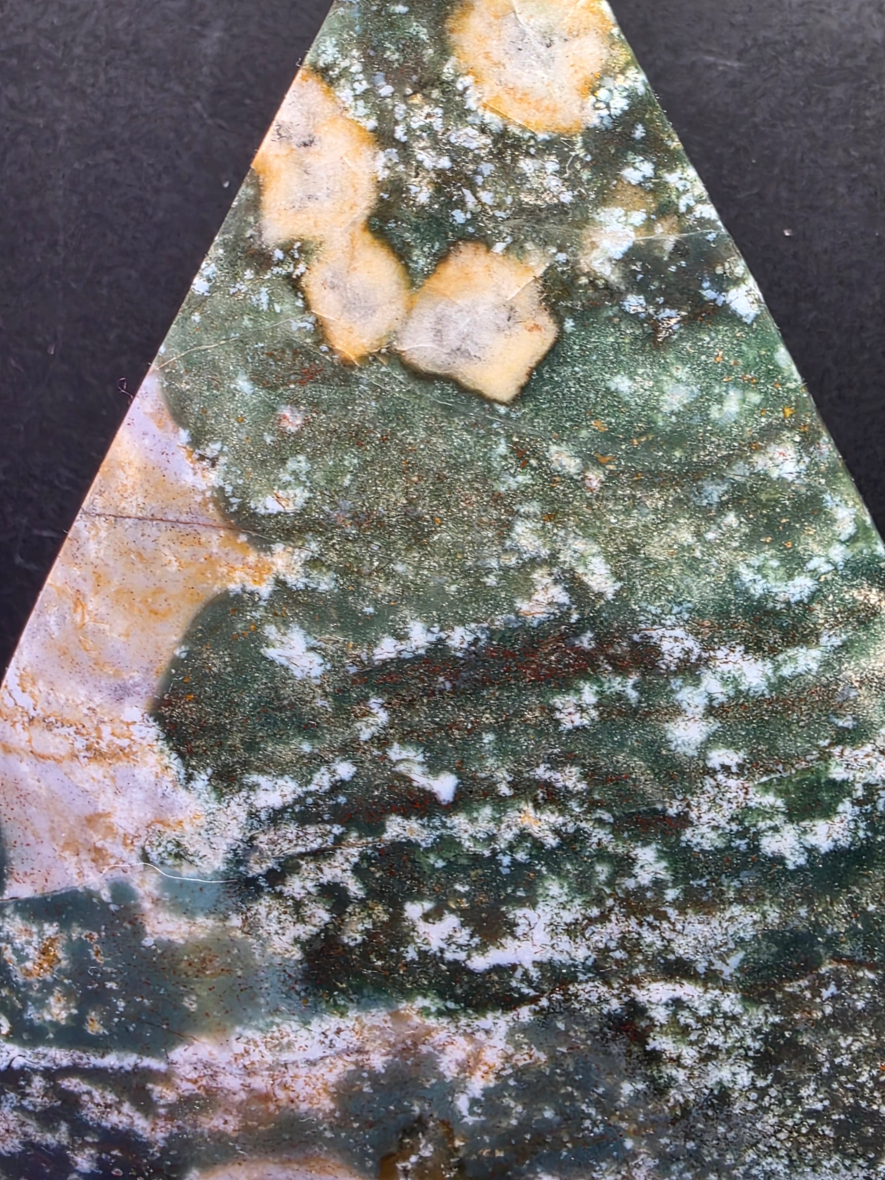 Moss Agate and Ocean Jasper Teardrop A