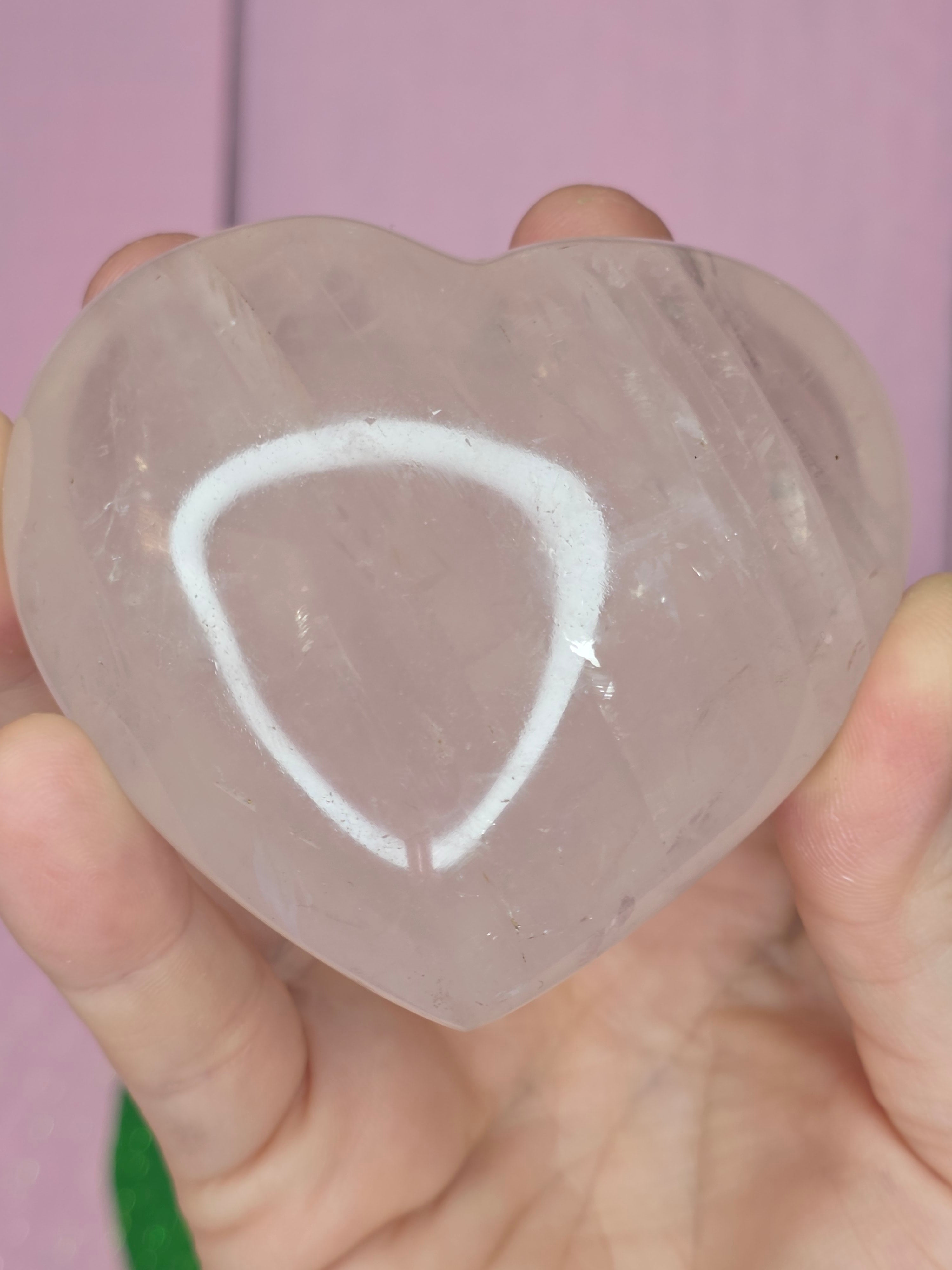 Rose Quartz Puffy Heart A
