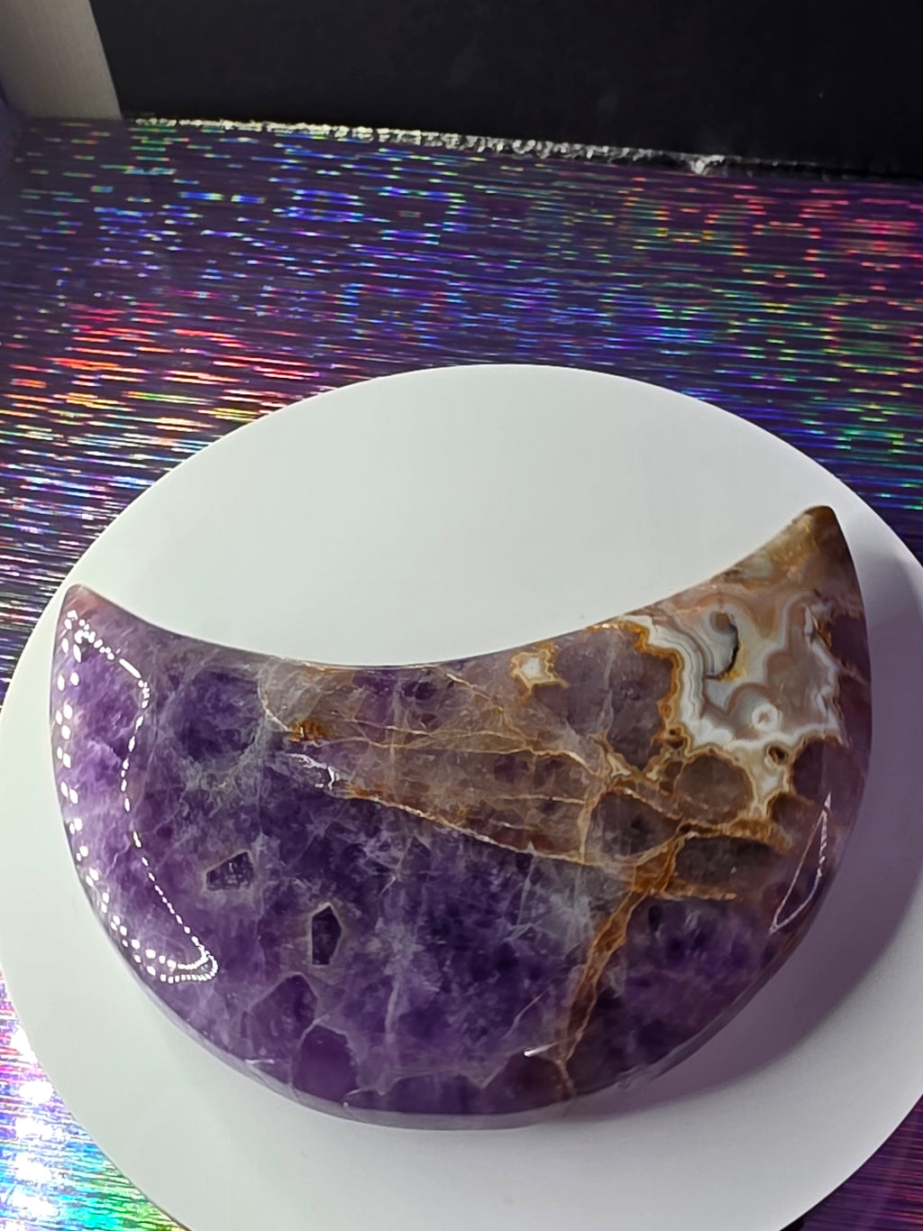 Amethyst with Hematite Inclusions Moon B