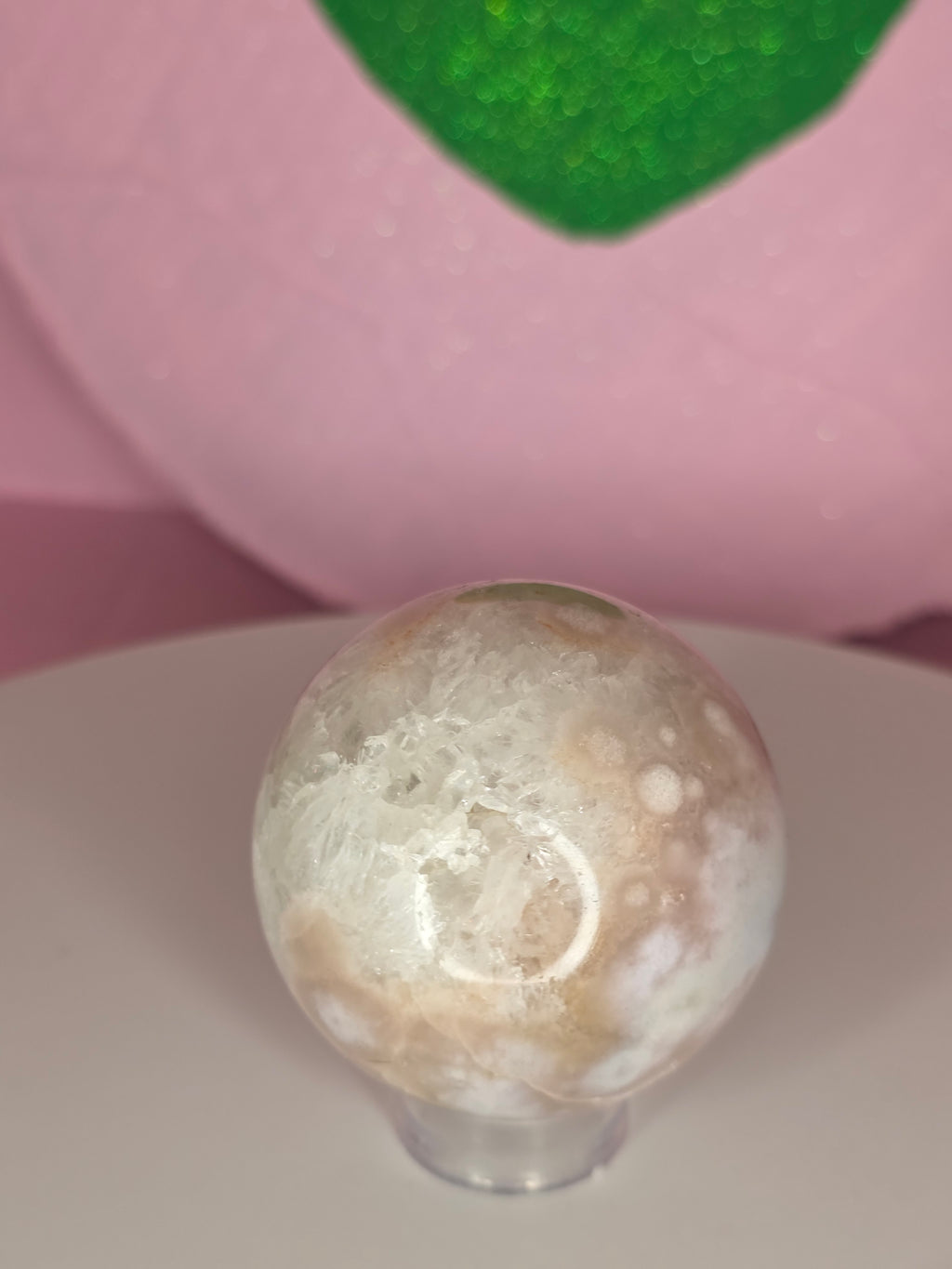 Pink Amethyst and Flower Agate Sphere B