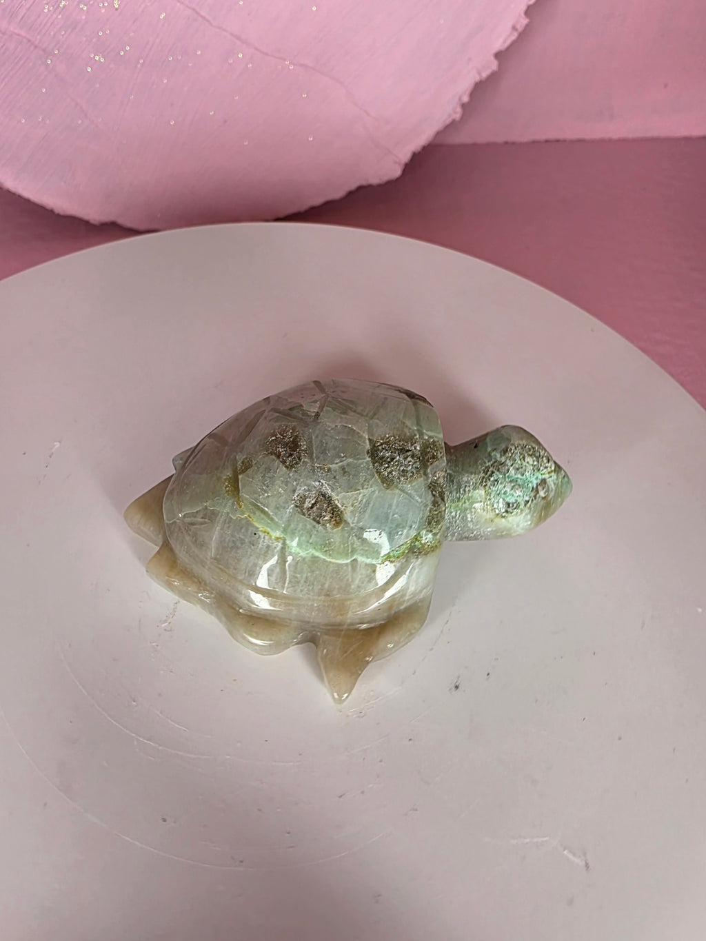 Garnierite Green Moonstone Turtle A