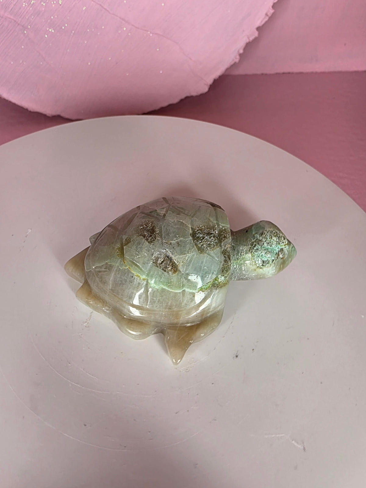 Garnierite Green Moonstone Turtle A