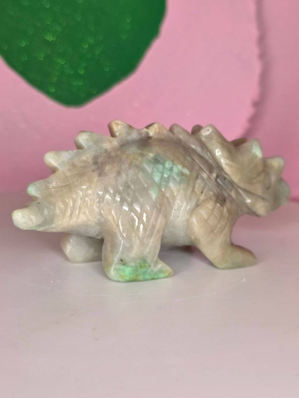 Garnierite Green Moonstone Triceratops