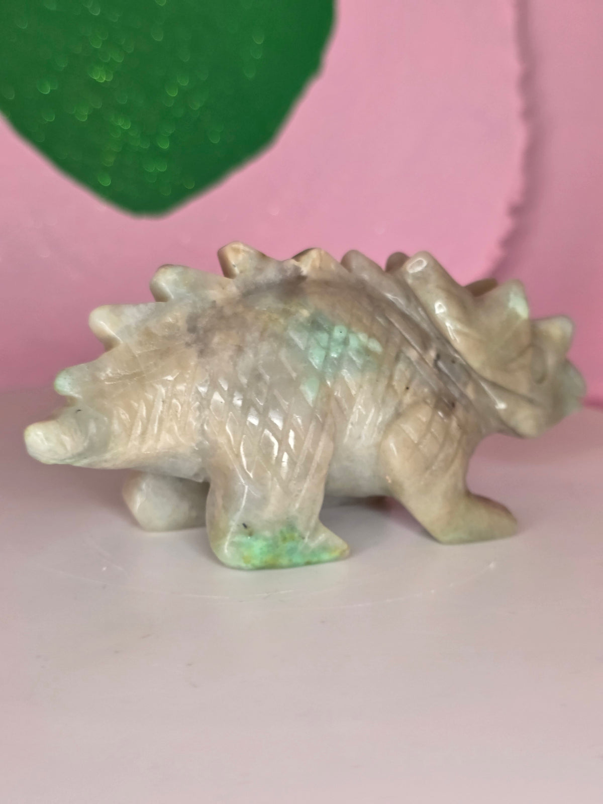 Garnierite Green Moonstone Triceratops