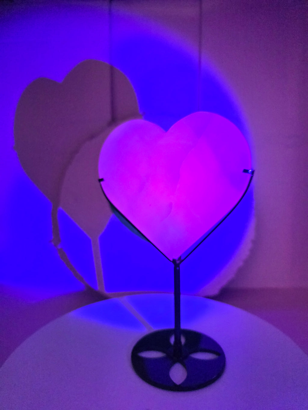 Mangano Calcite Heart on Stand