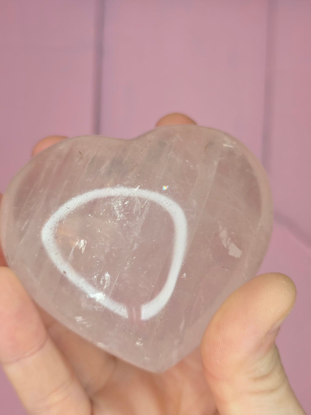Rose Quartz Puffy Heart A