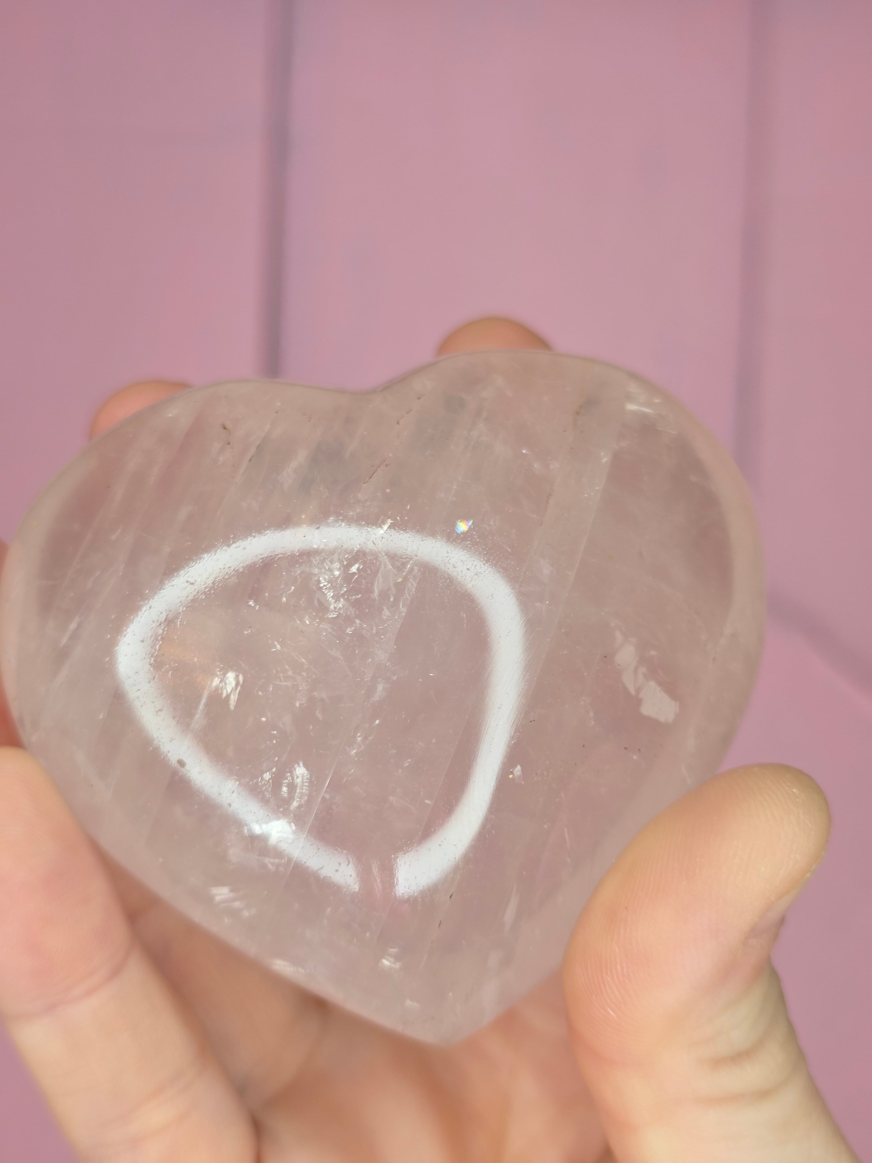 Rose Quartz Puffy Heart A