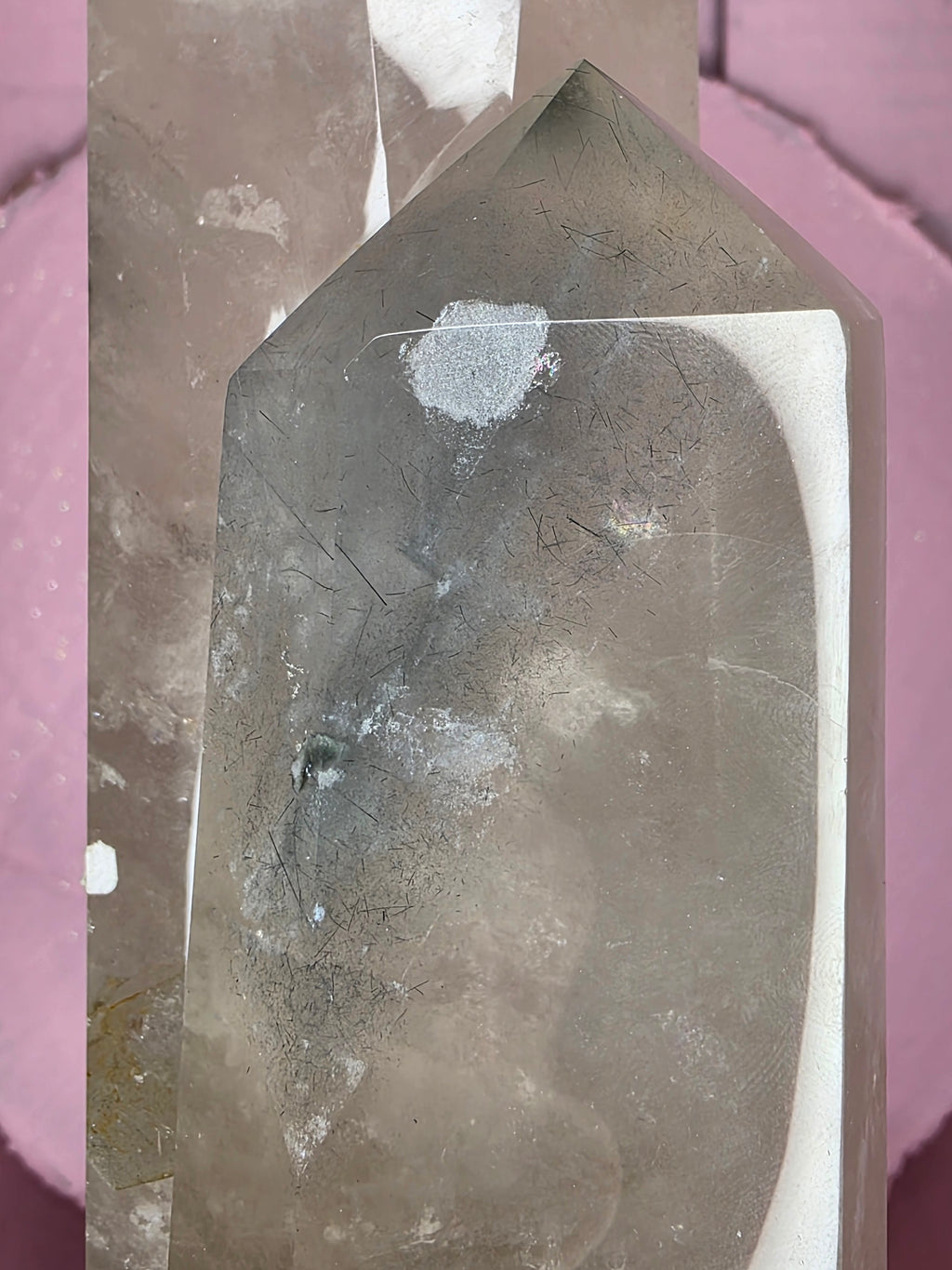 Tourmaline in Quartz with Black Rutile A