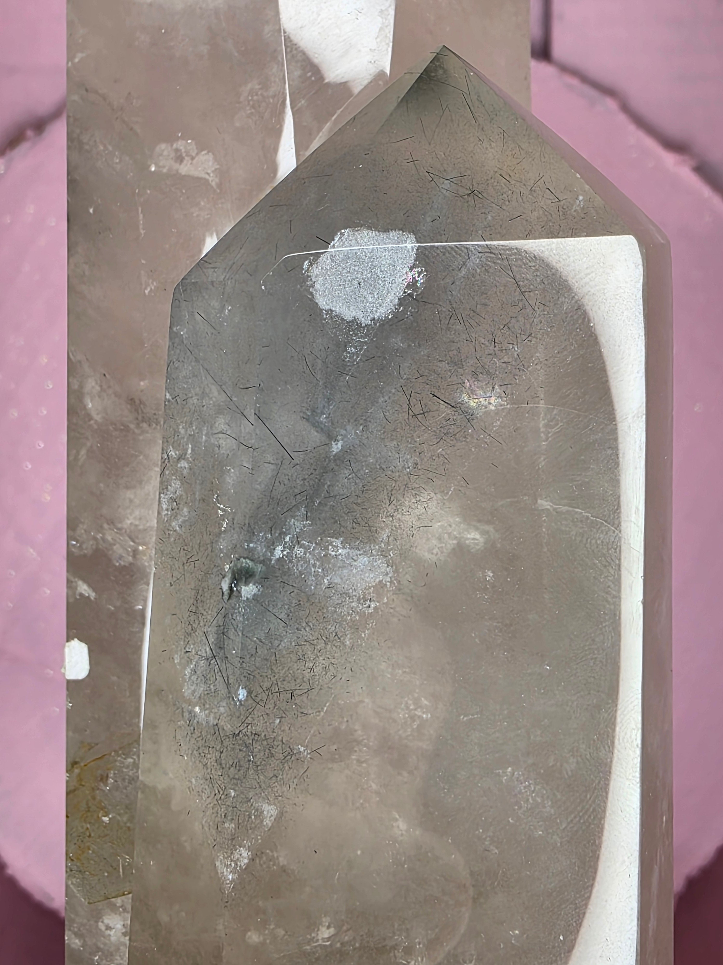 Tourmaline in Quartz with Black Rutile A