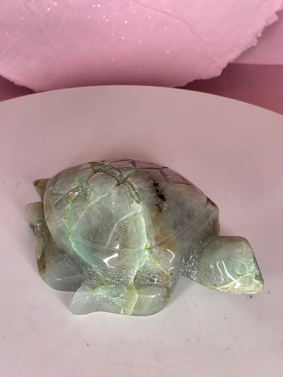 Garnierite Green Moonstone Turtle B
