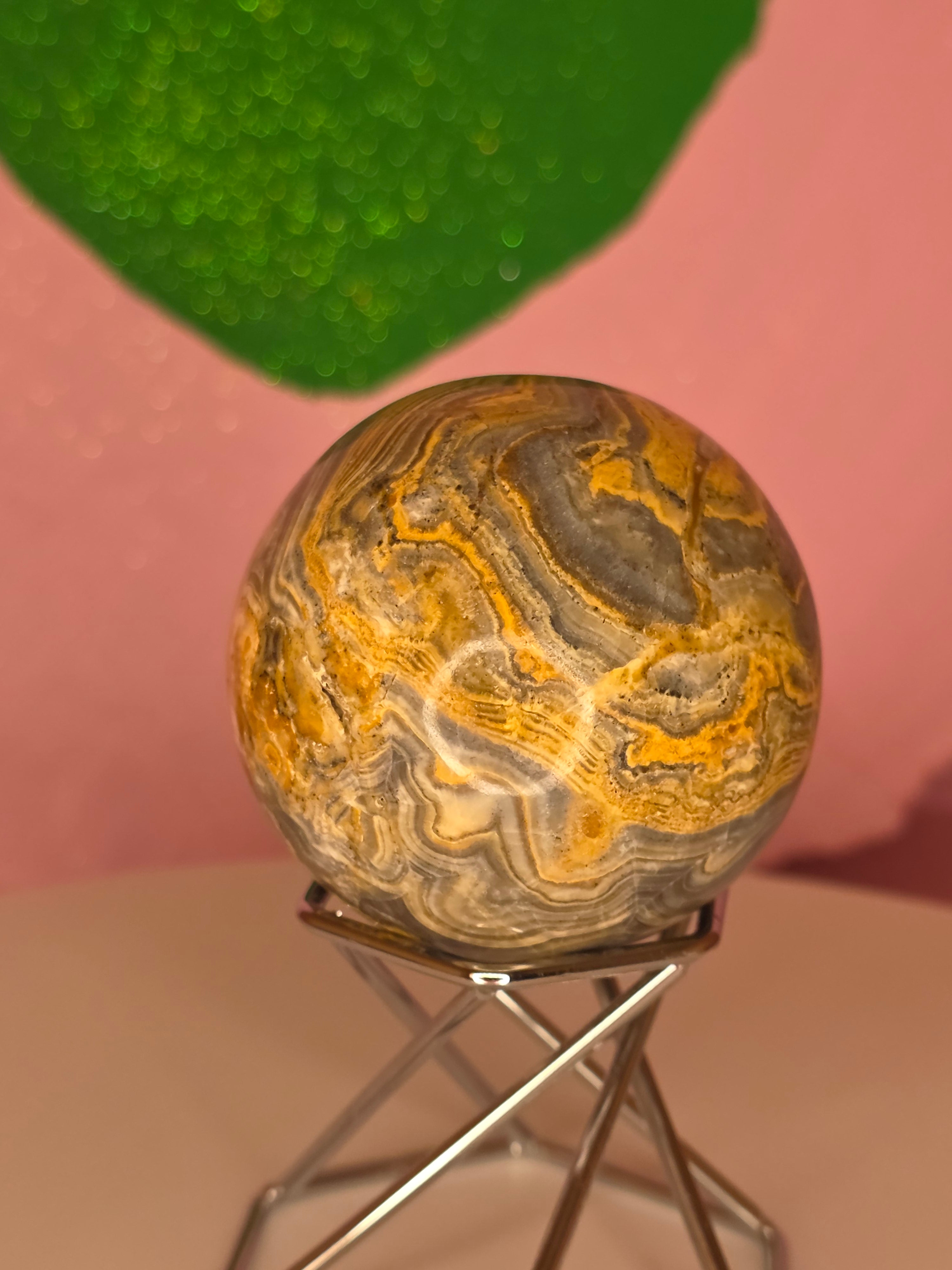 Yellow Banded Onyx Sphere B
