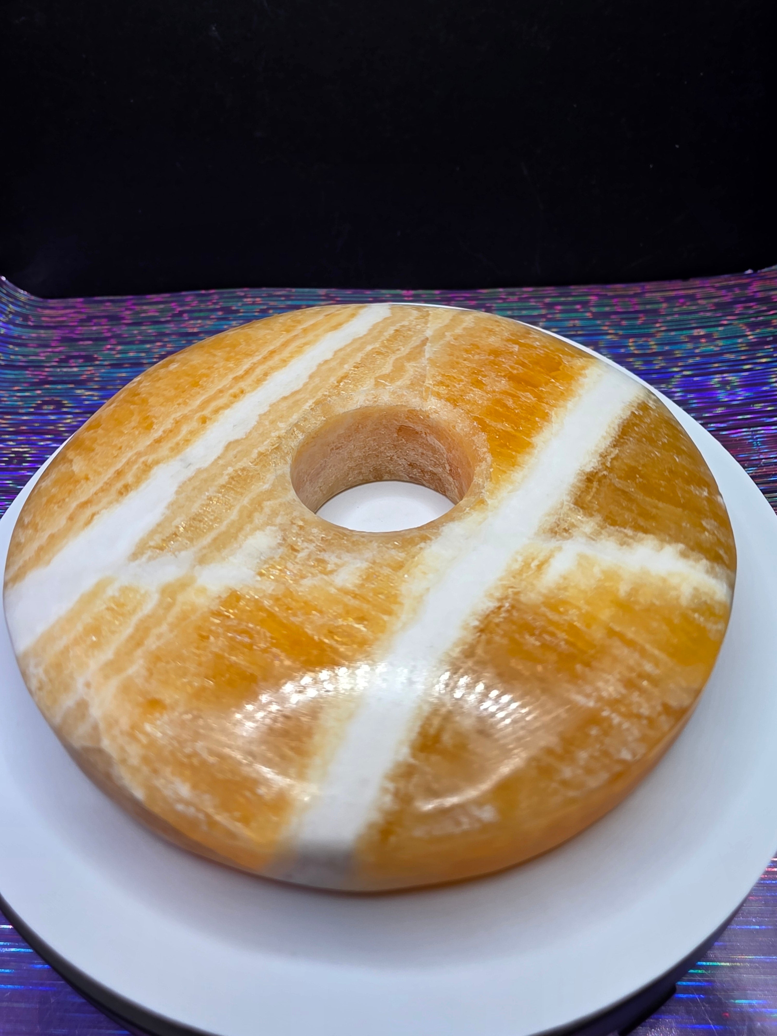 Orange Calcite Donut A