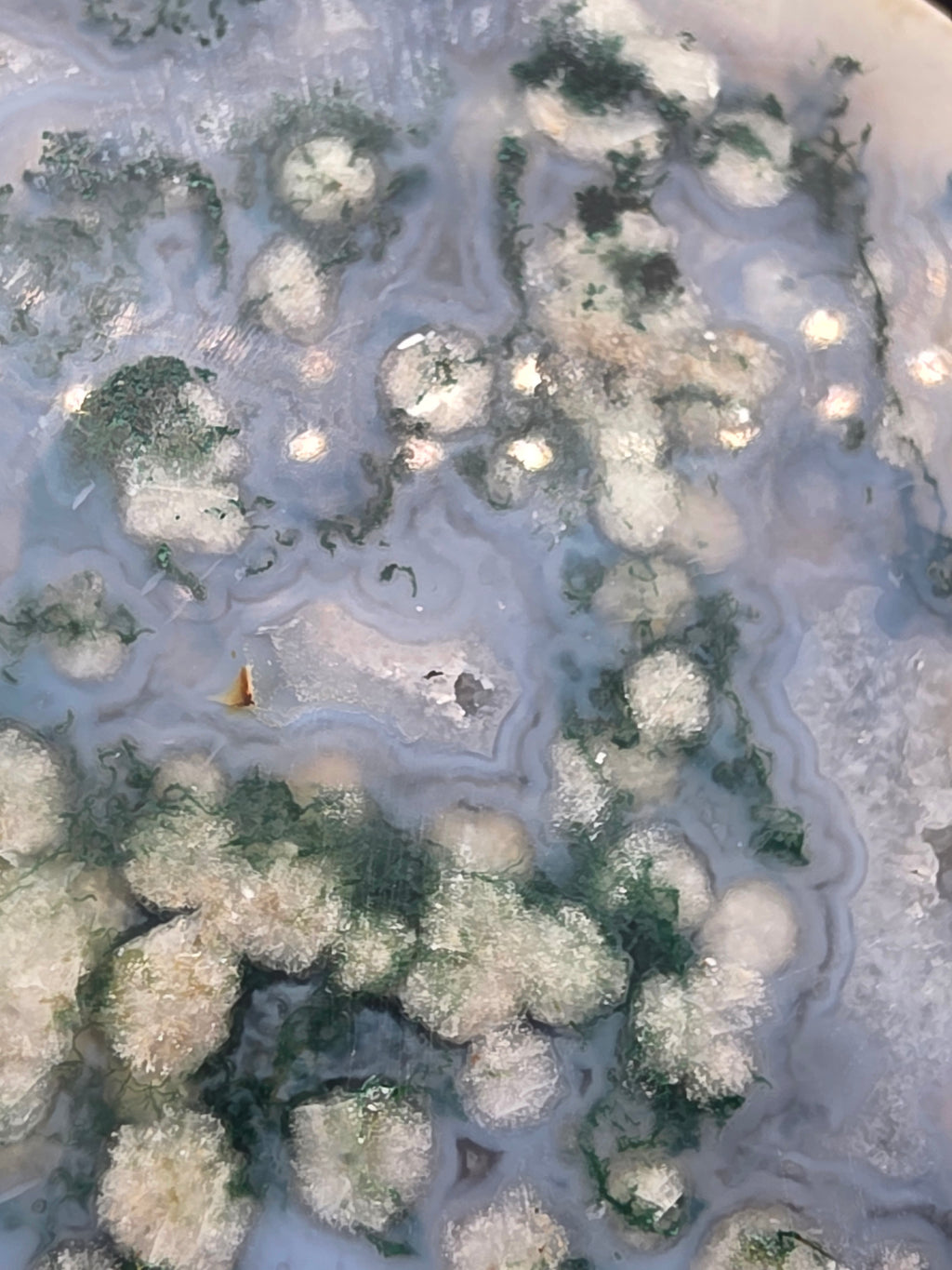 Snowflake Moss Agate Heart A
