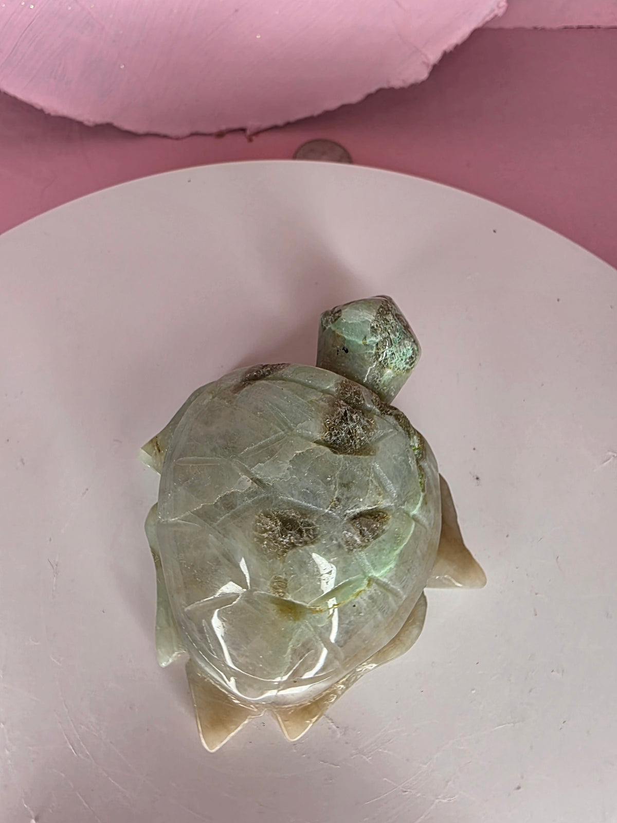 Garnierite Green Moonstone Turtle A