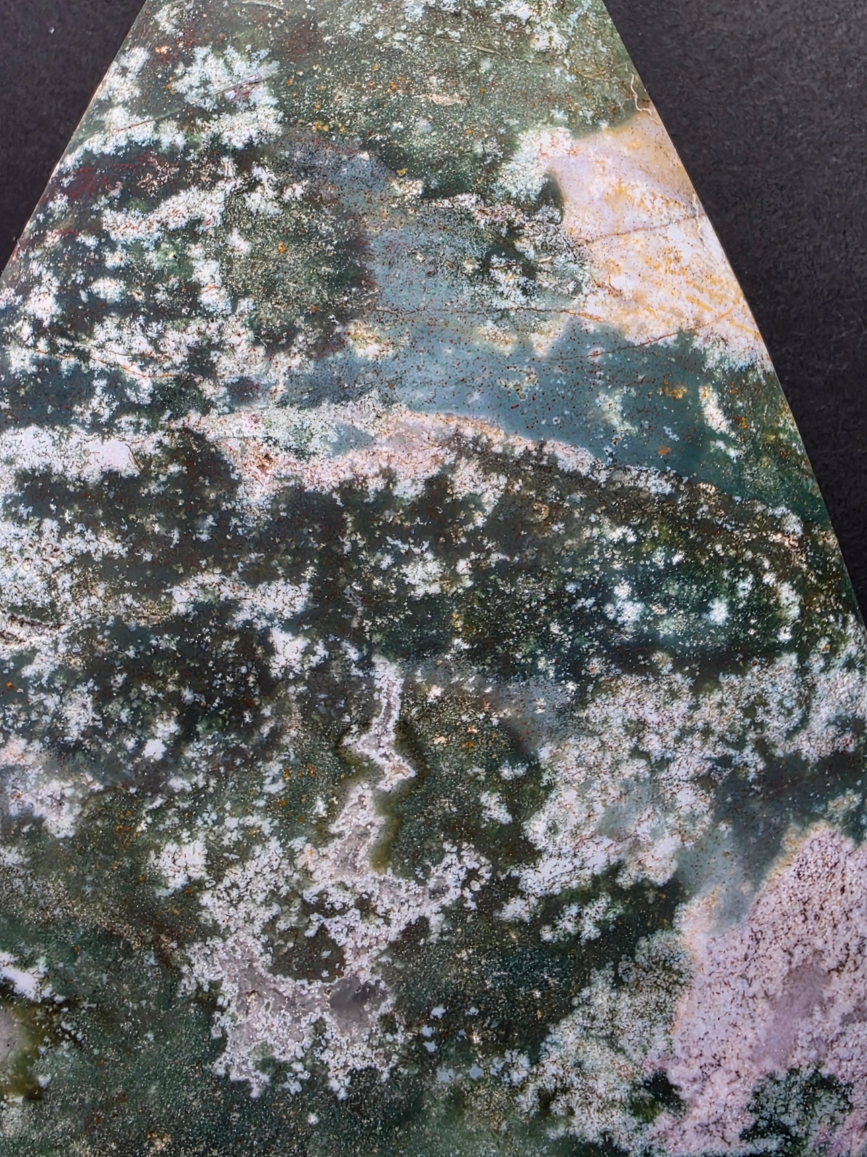 Moss Agate and Ocean Jasper Teardrop A
