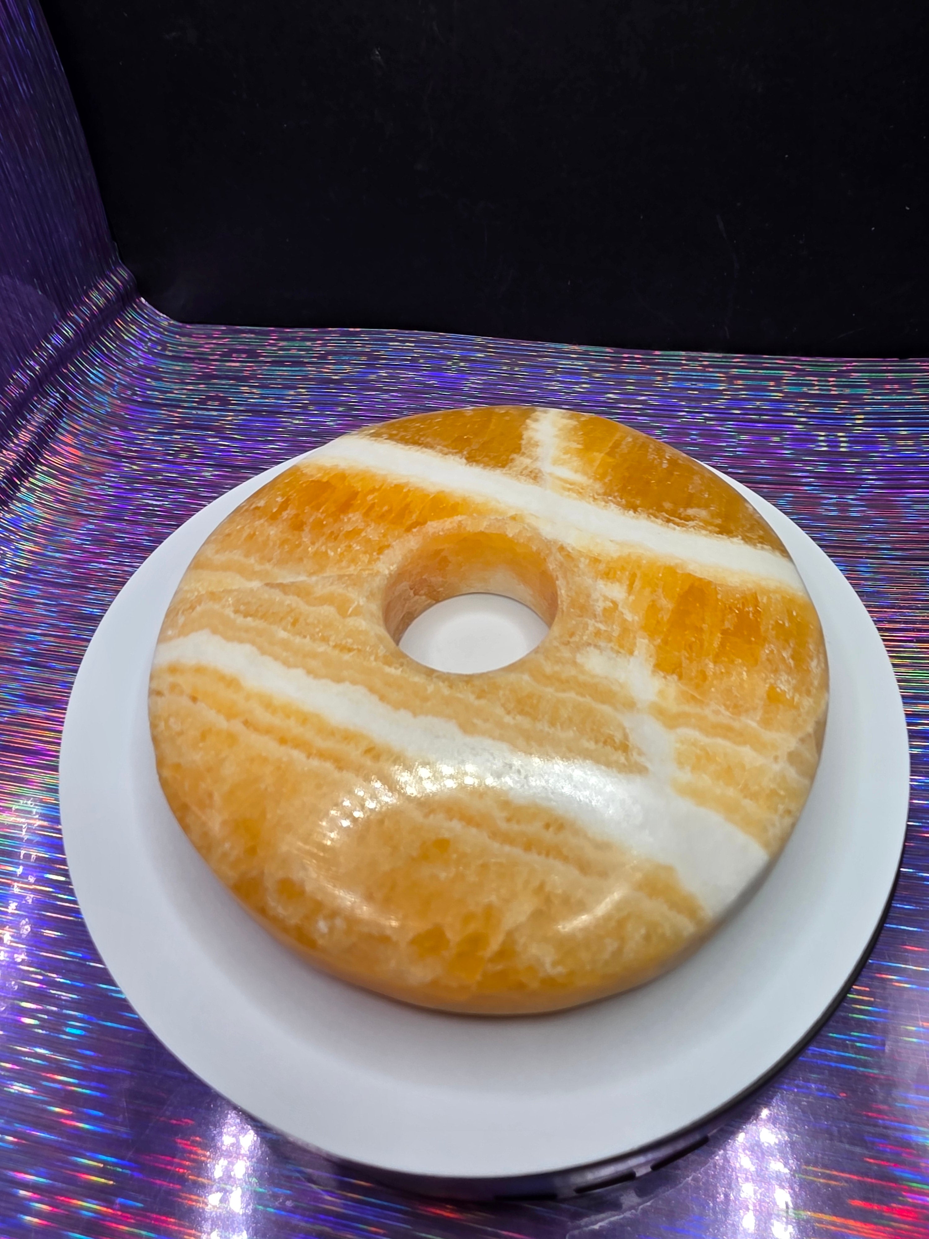 Orange Calcite Donut A
