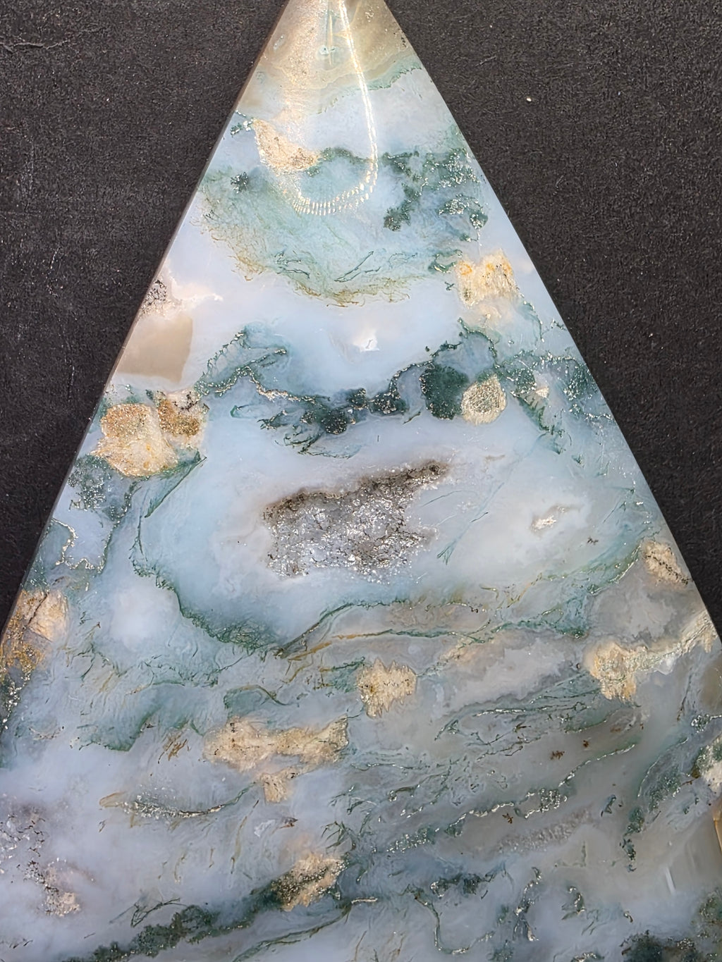 Blue Moss Agate Teardrop C