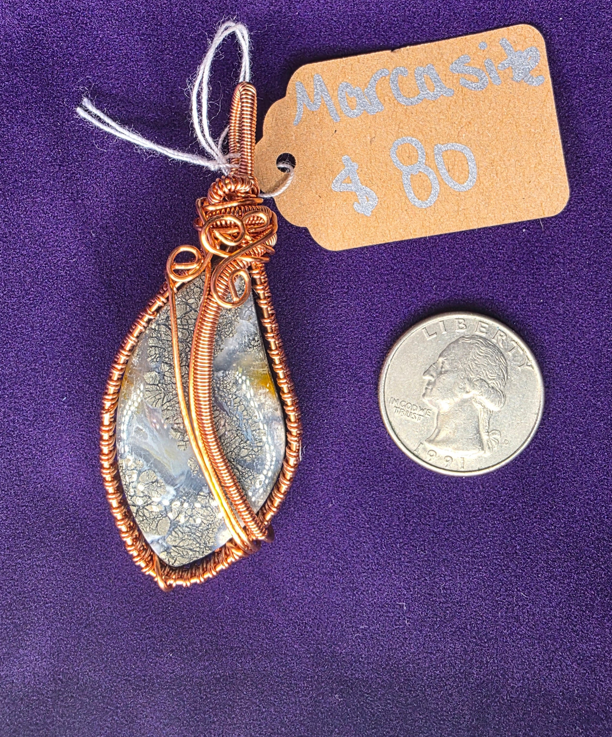 Marcasite Freeform Pendant