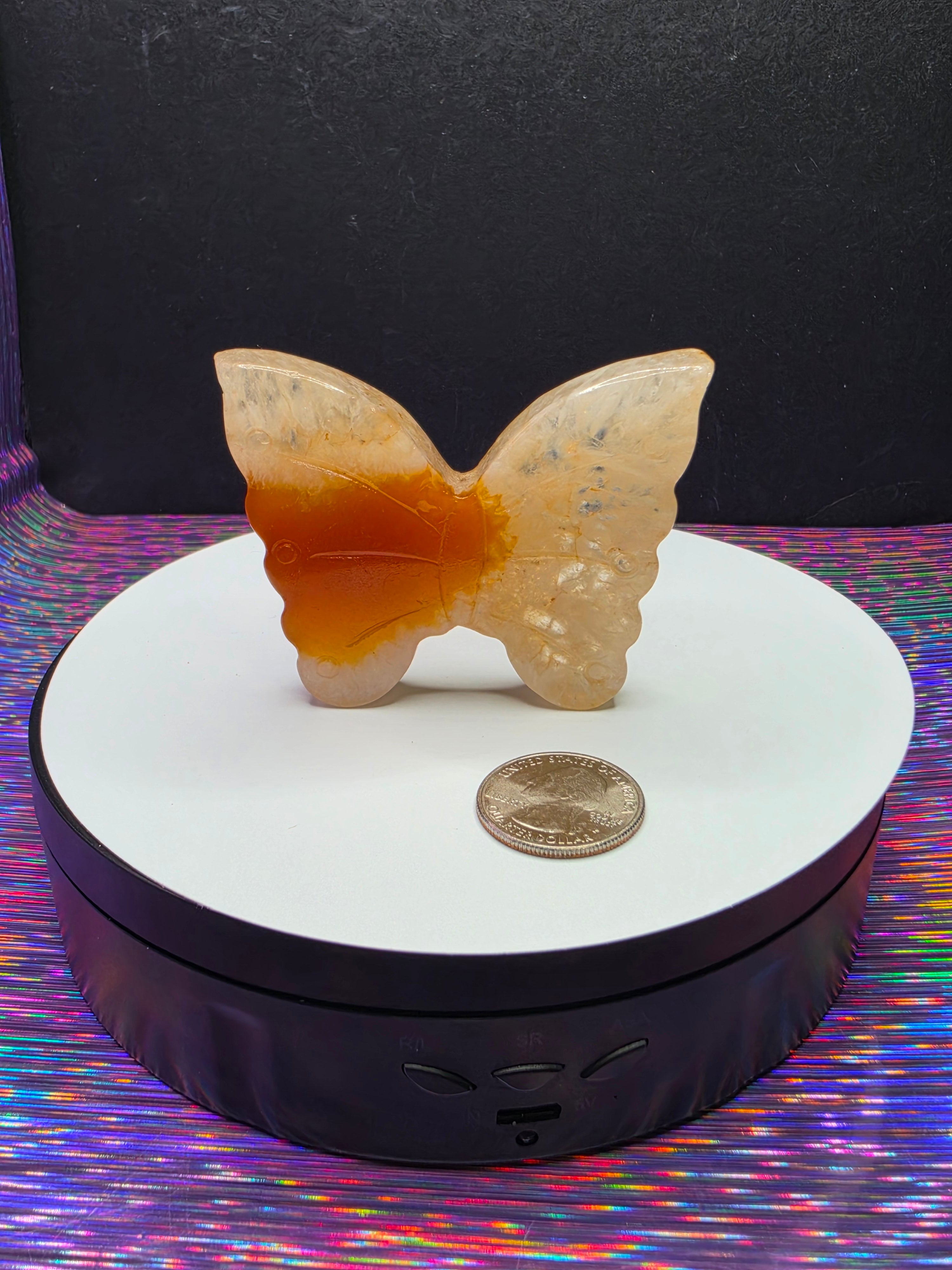 Carnelian Quartz Butterfly