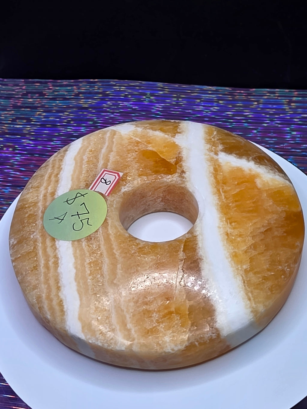 Orange Calcite Donut A