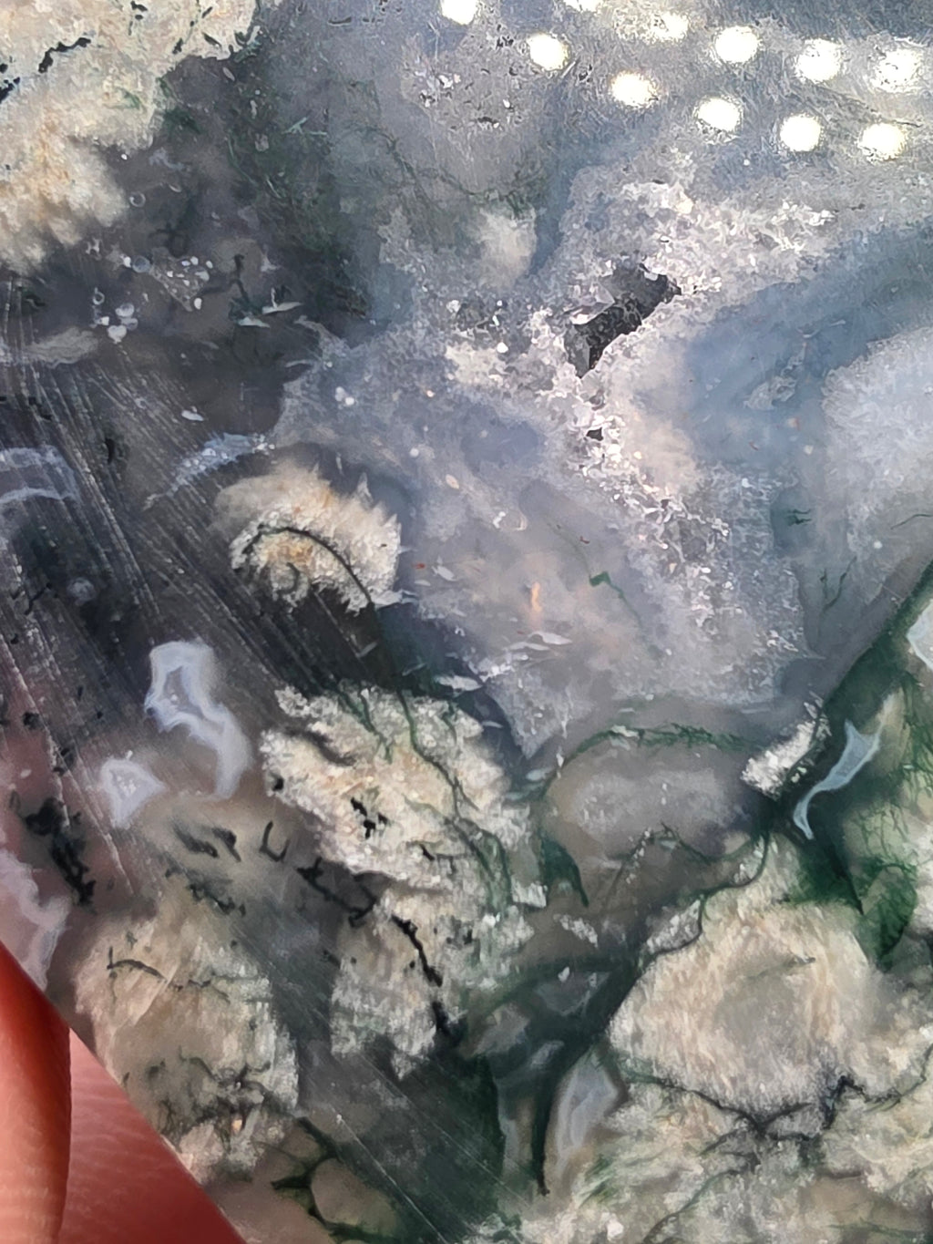 Snowflake Moss Agate Heart B