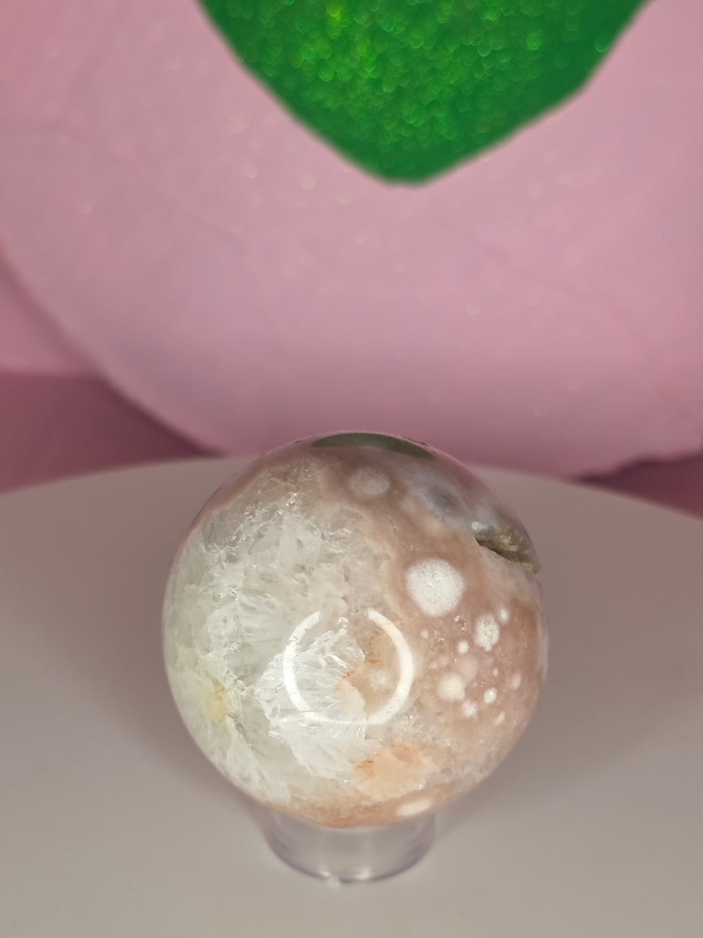 Pink Amethyst and Flower Agate Sphere B