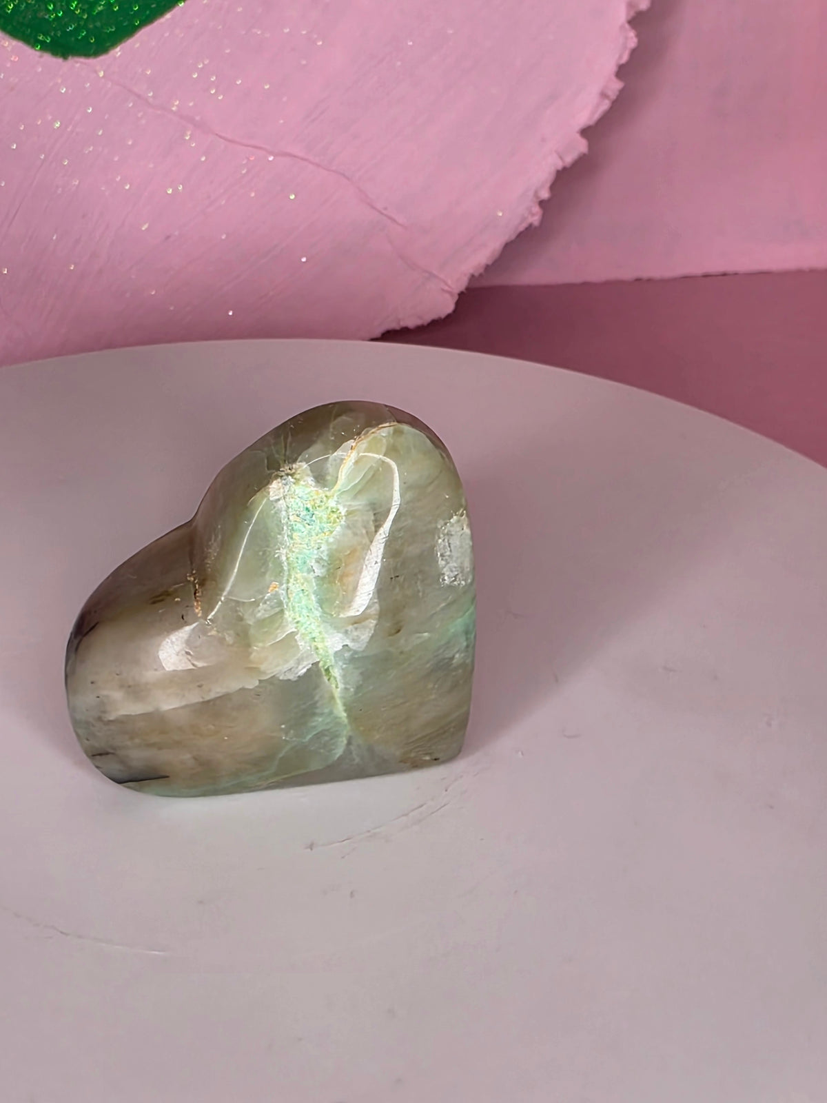 Garnierite Green Moonstone Heart Small