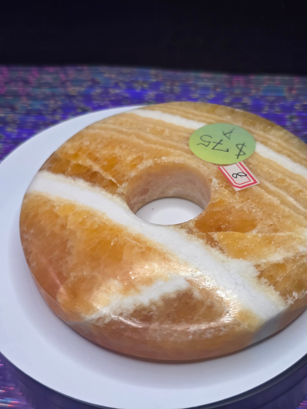 Orange Calcite Donut A