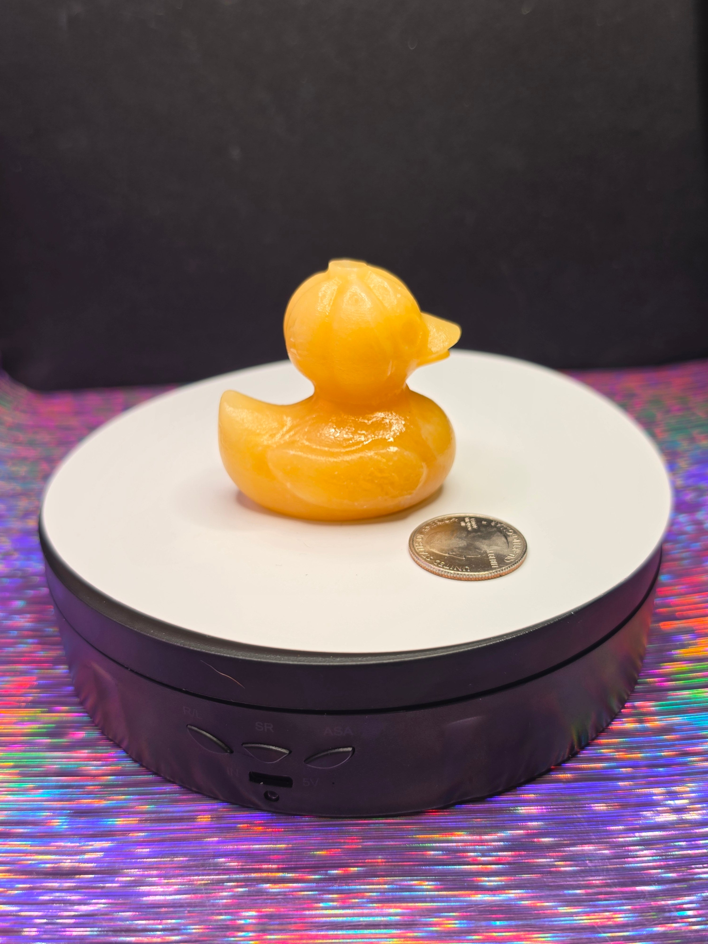 Orange Calcite Pumpkin Head Duck