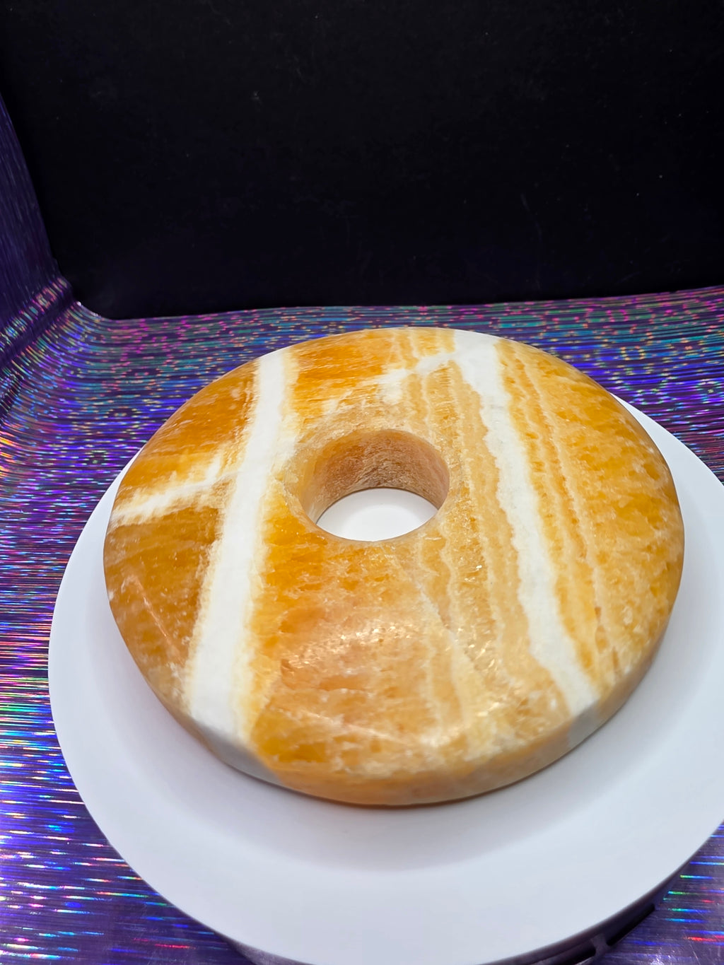 Orange Calcite Donut A