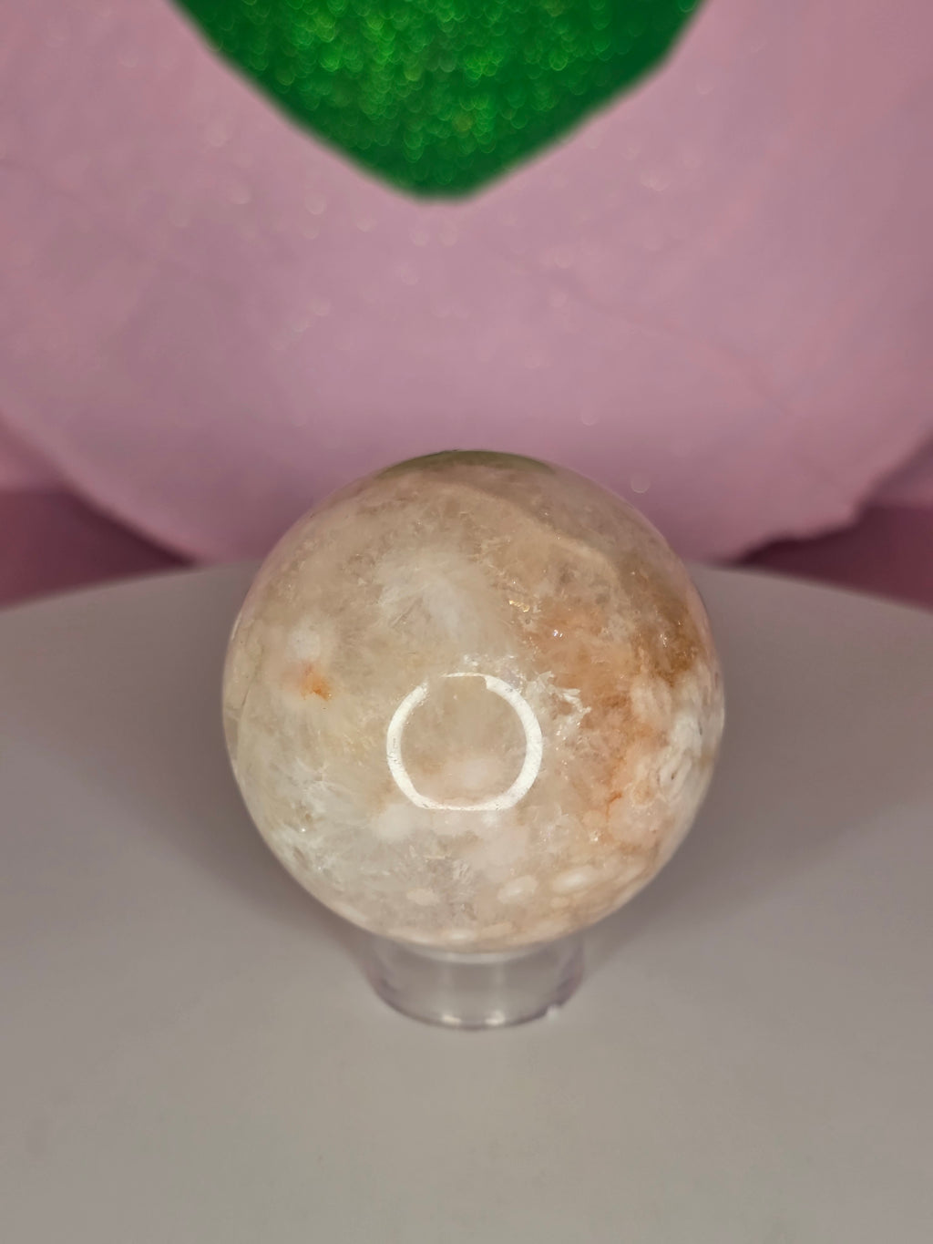 Pink Amethyst and Flower Agate Sphere A