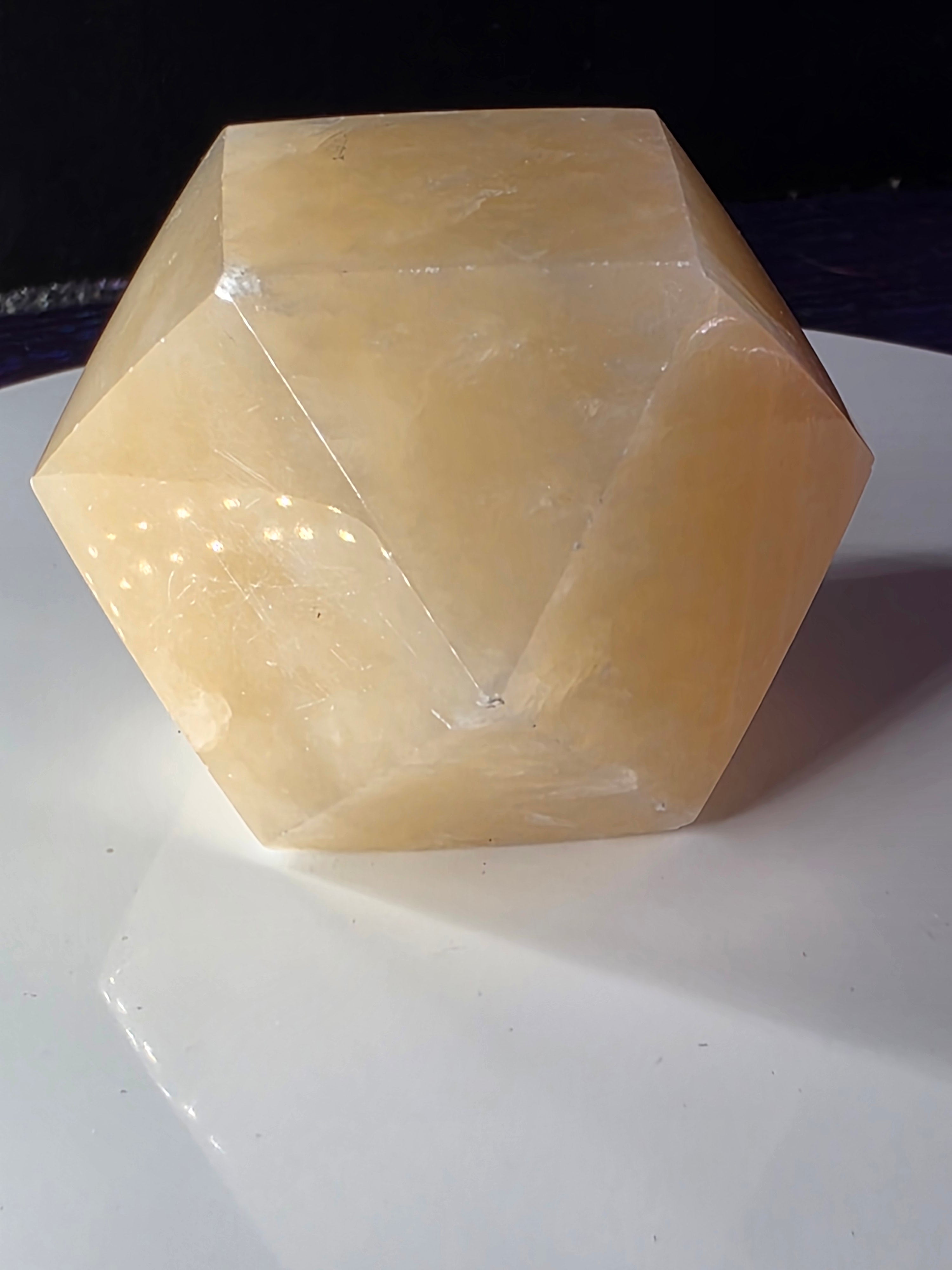 Yellow Calcite Tetradecagon